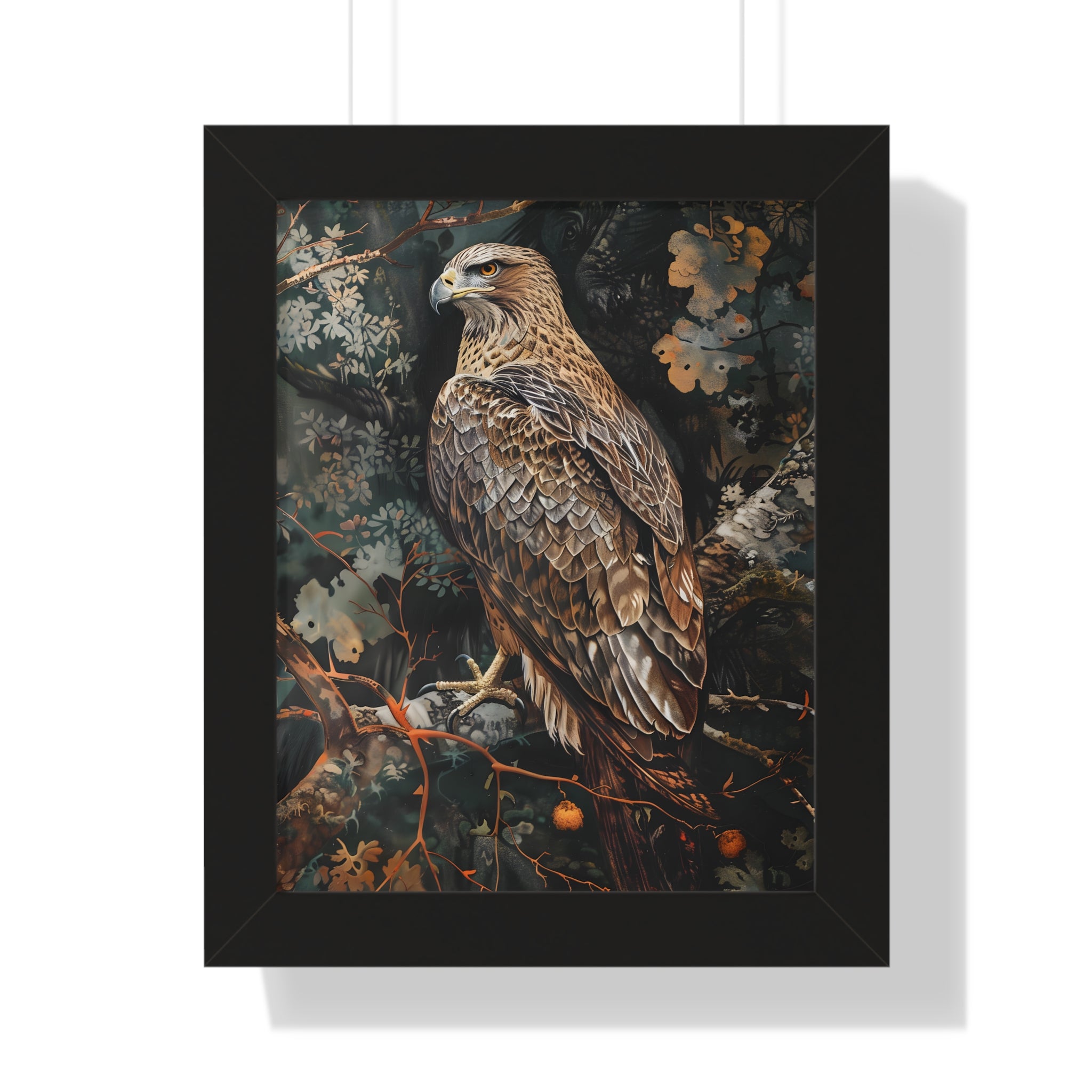 Framed Paper Print - Majestic Hawk in Autumn