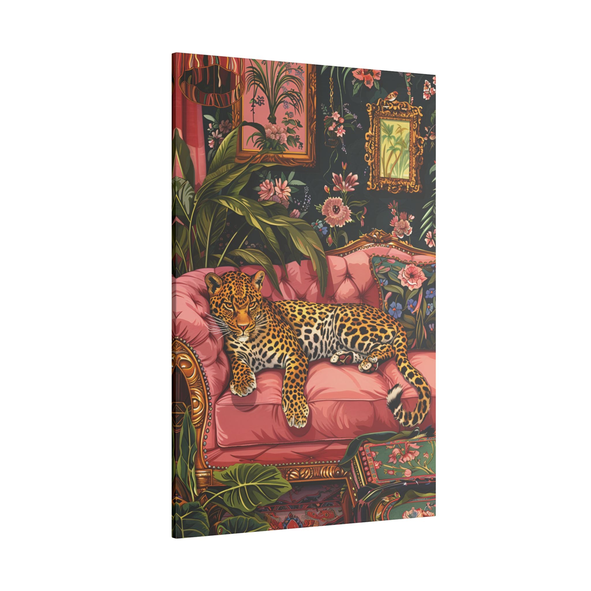 .75" Matte Canvas - Leopard Lounge in Bloom