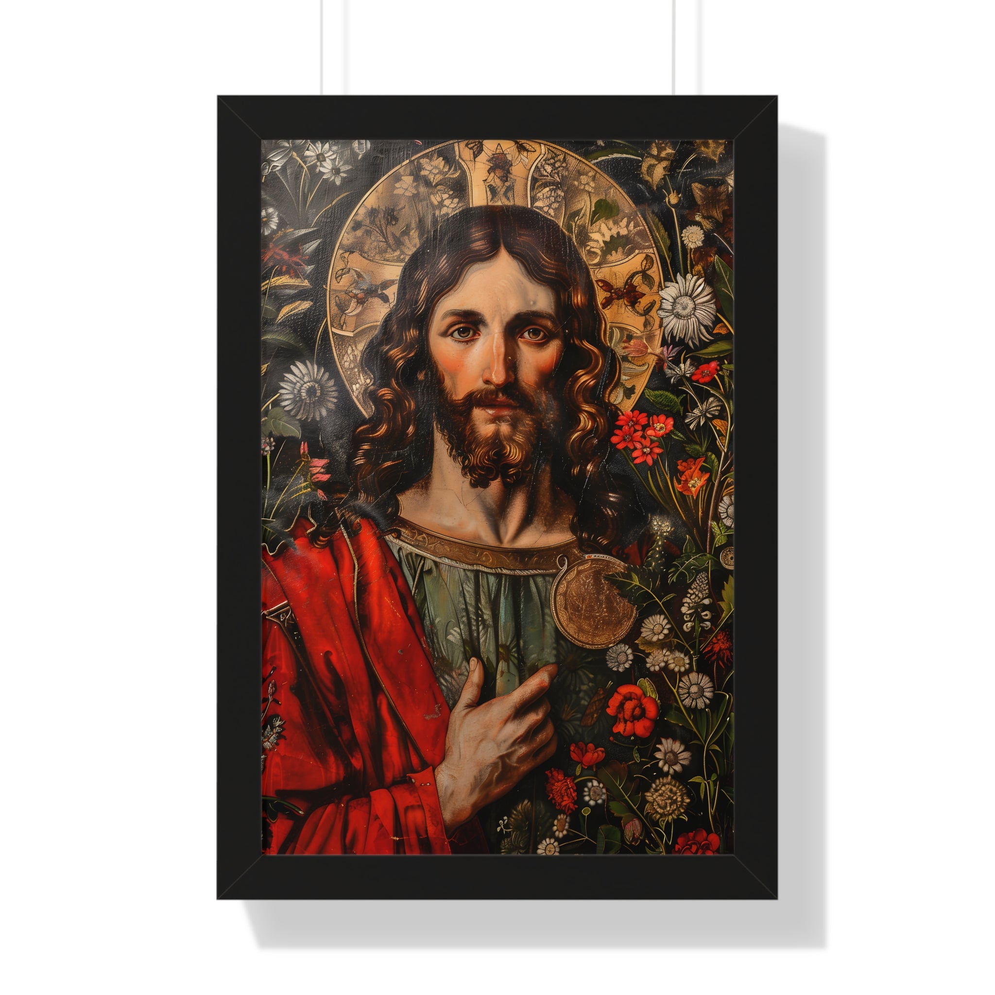 Framed Paper Print - Sacred Floral Savior