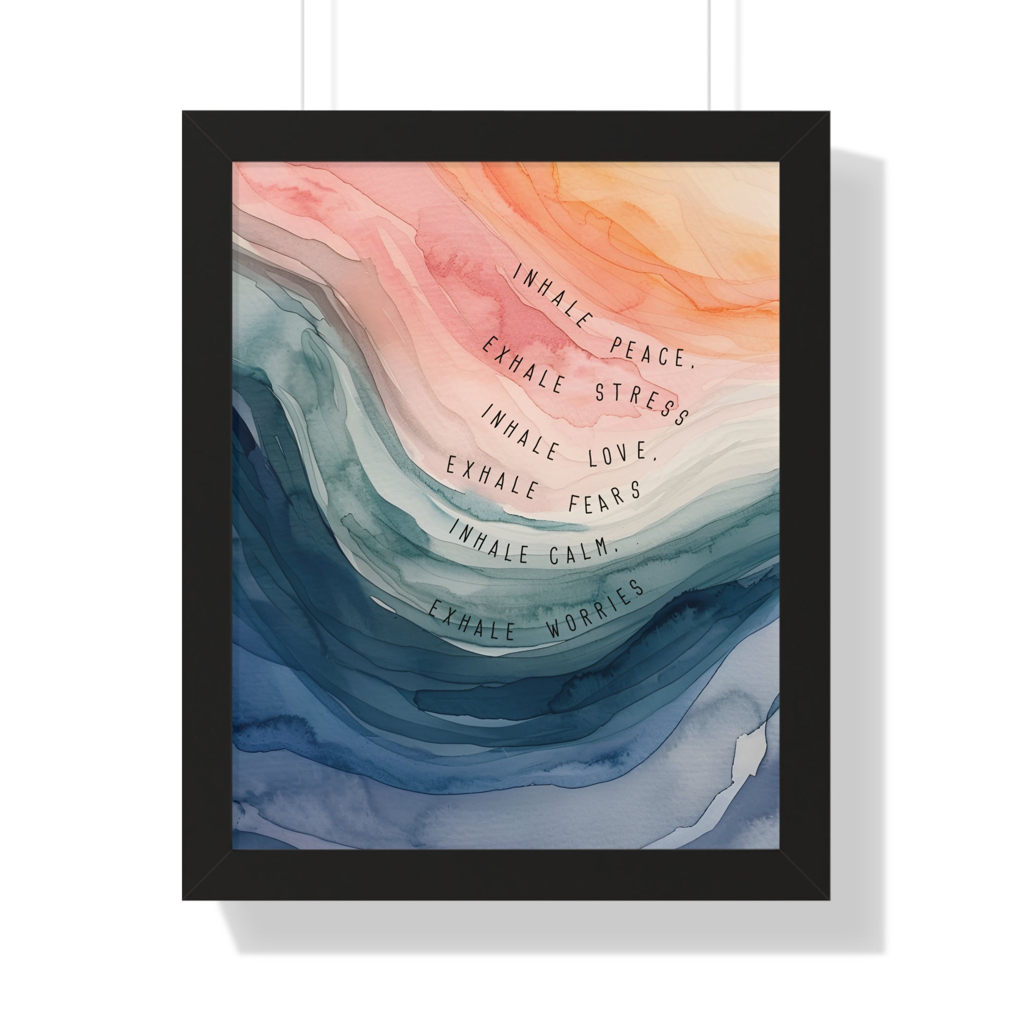 Framed Paper Print - Inhale Exhale Watercolor Calm