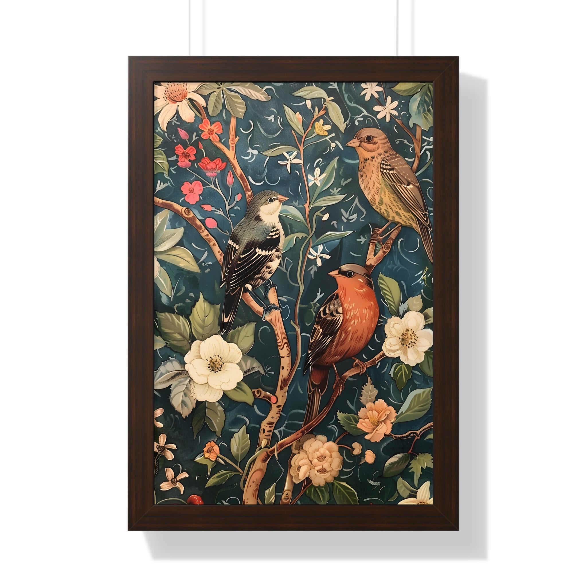 Framed Paper Print - Robin and Sparrow Symphony
