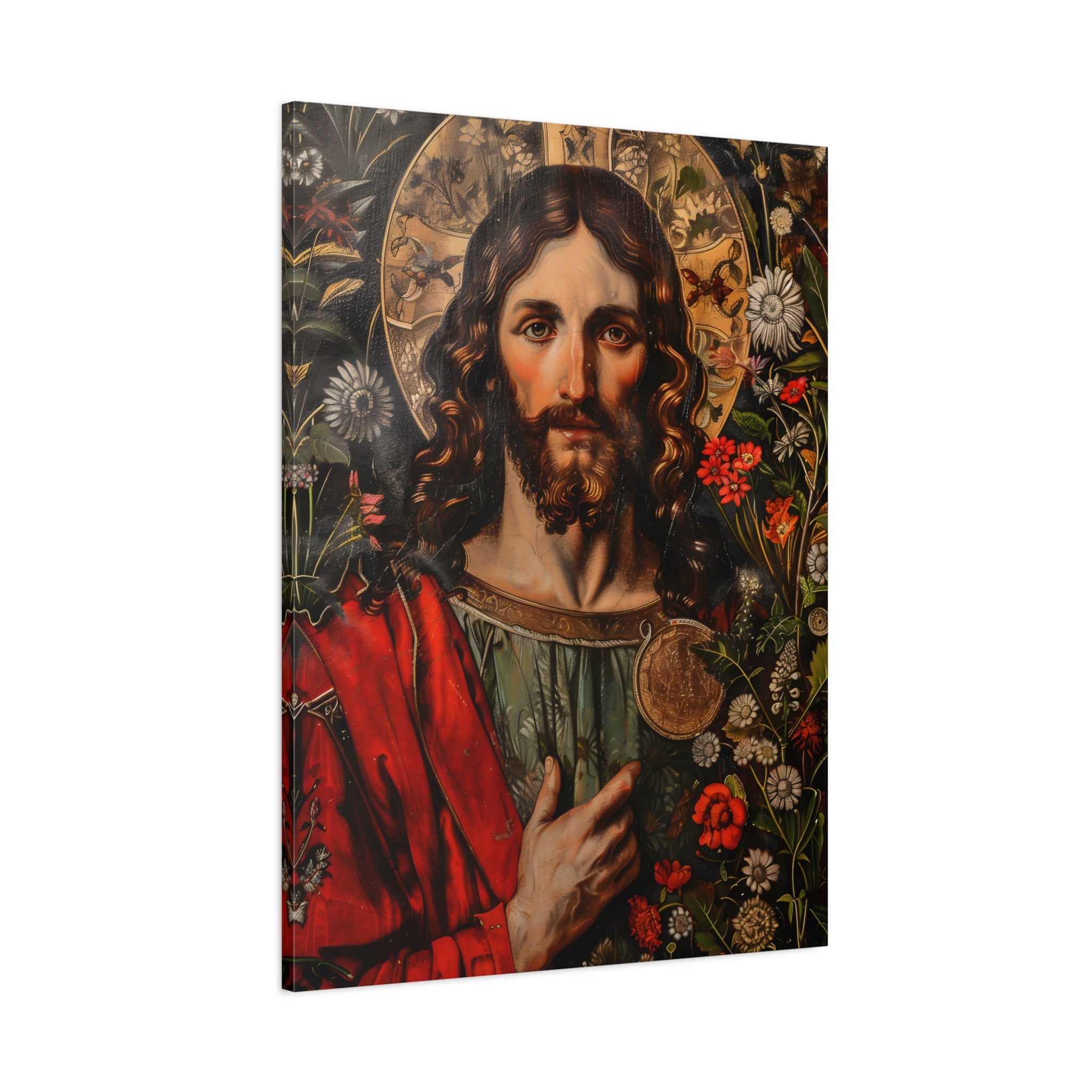 1.25" Matte Canvas - Sacred Floral Savior