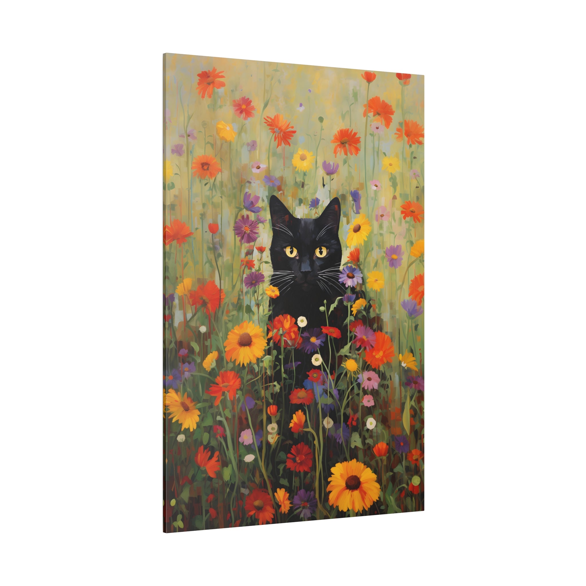 .75" Matte Canvas - Feline Floral Fantasia