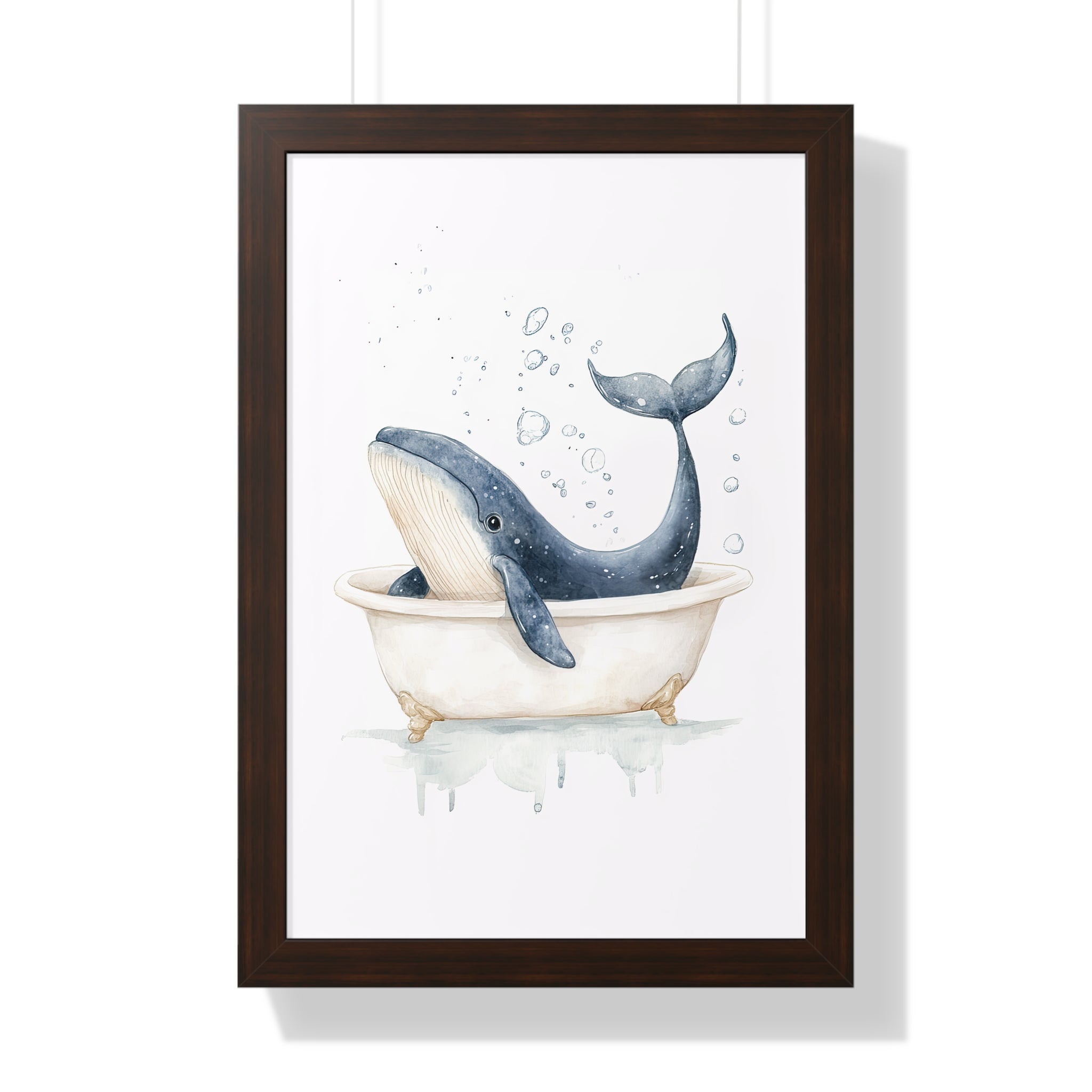 Framed Paper Print - Whale Tub Bubble Splash