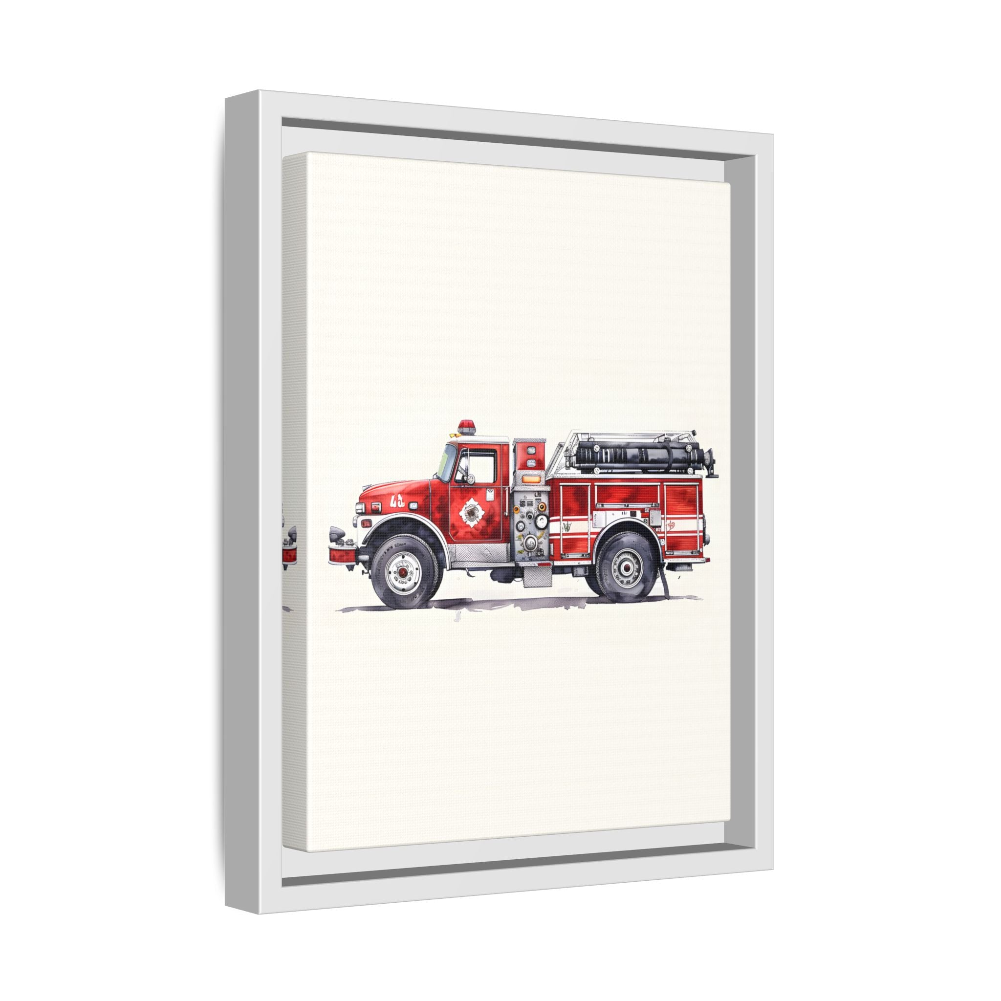Framed Canvas - Classic Pumper Firetruck