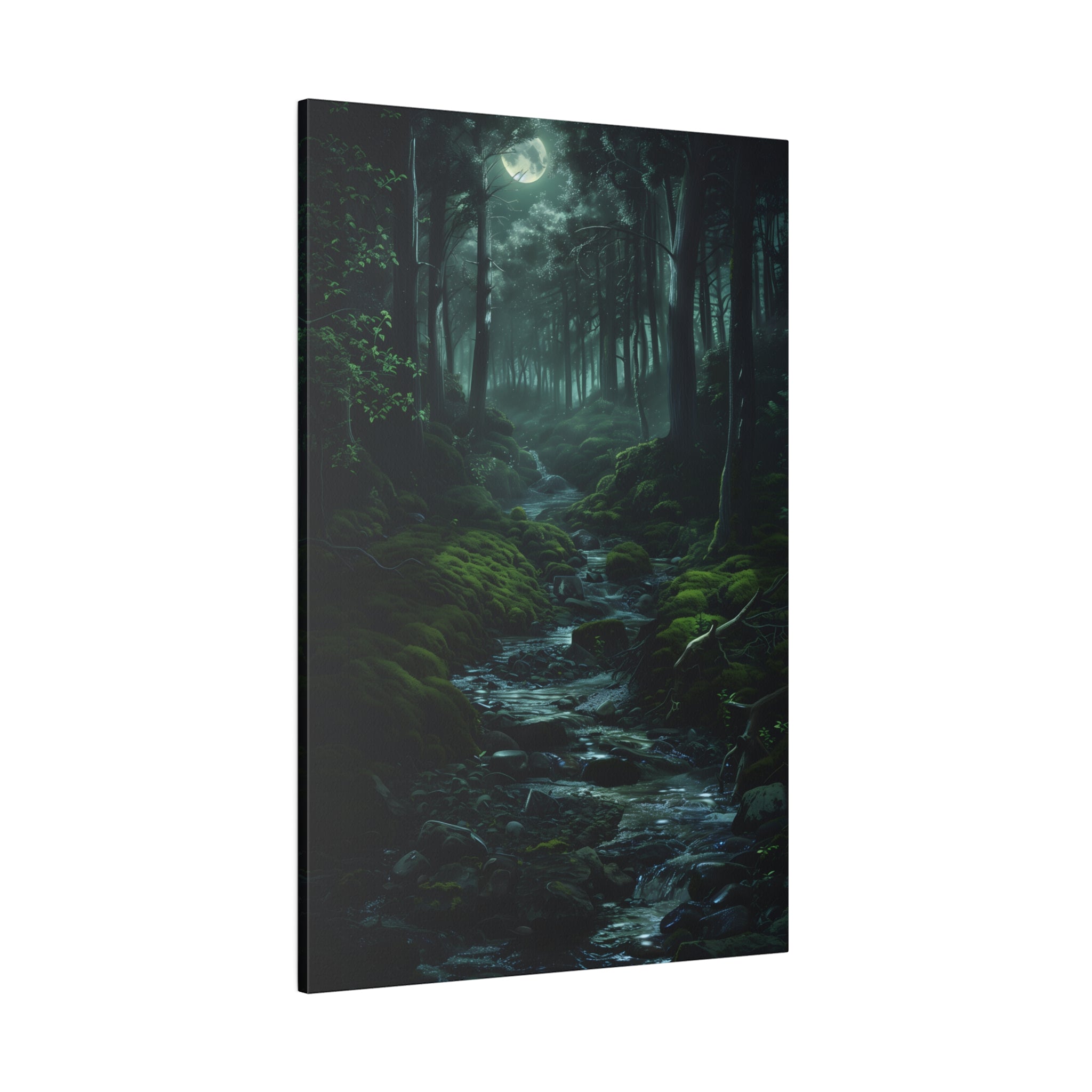 .75" Matte Canvas - Moonlit Forest Stream