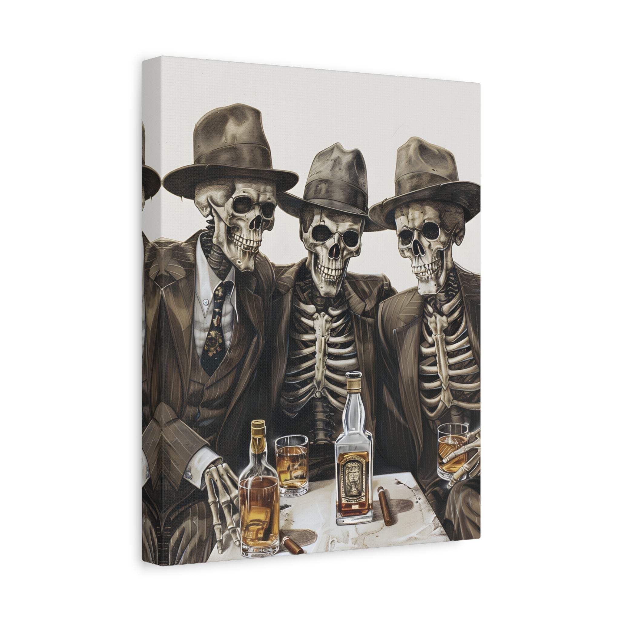 1.25" Matte Canvas - Skeleton Whiskey Gentlemen