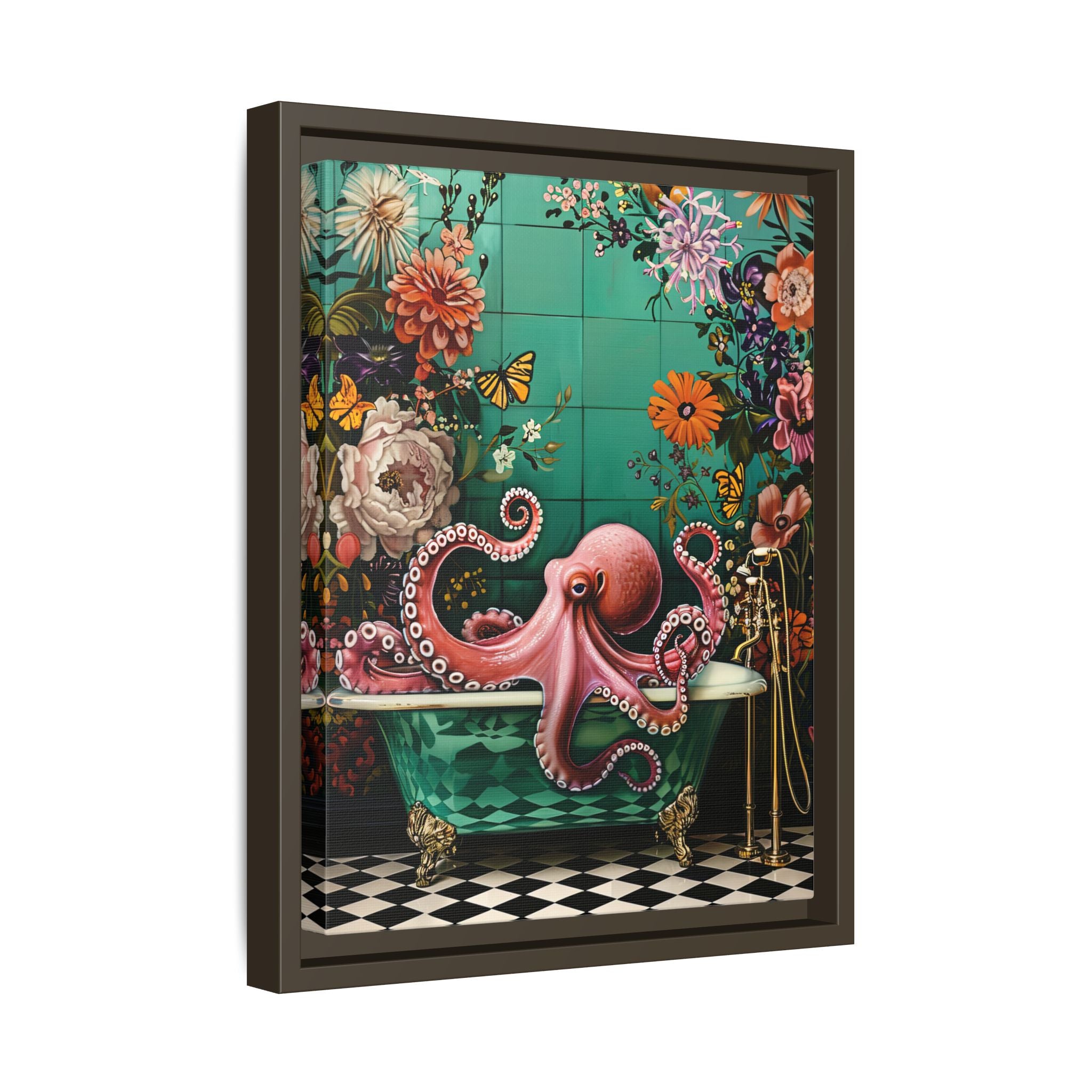Framed Canvas - Octopus Bath Royale