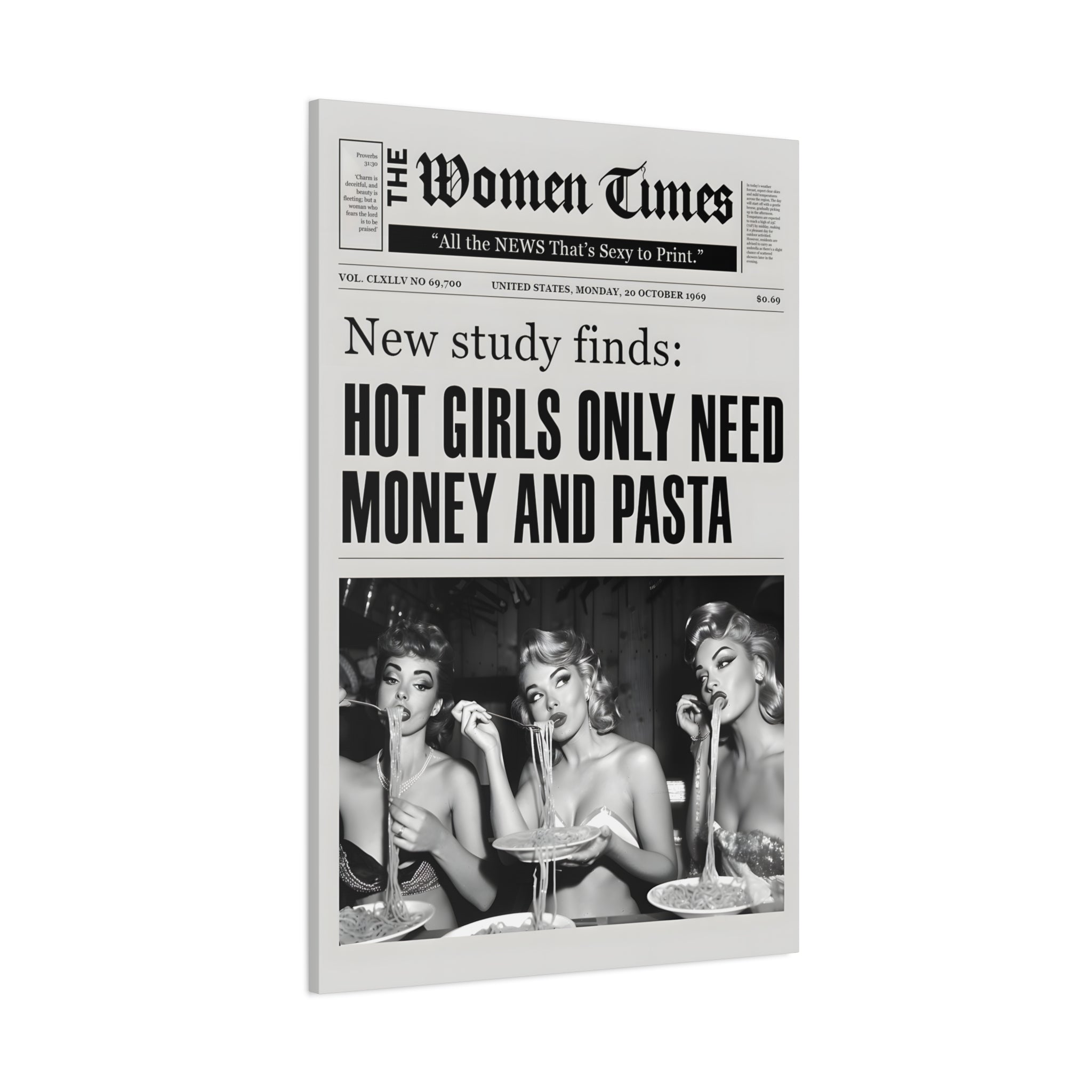 1.25" Matte Canvas - Retro Pasta Gazette