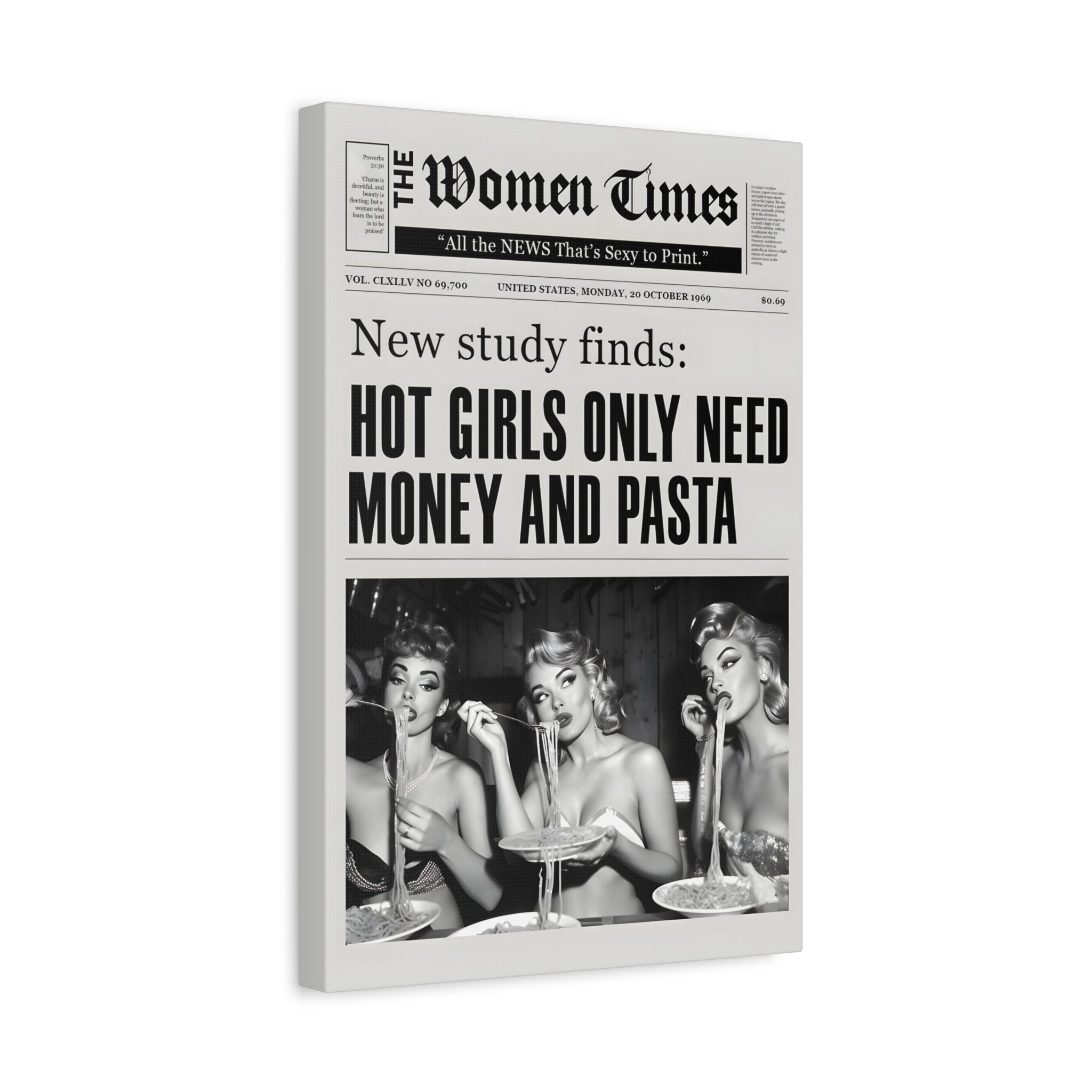 1.25" Matte Canvas - Retro Pasta Gazette