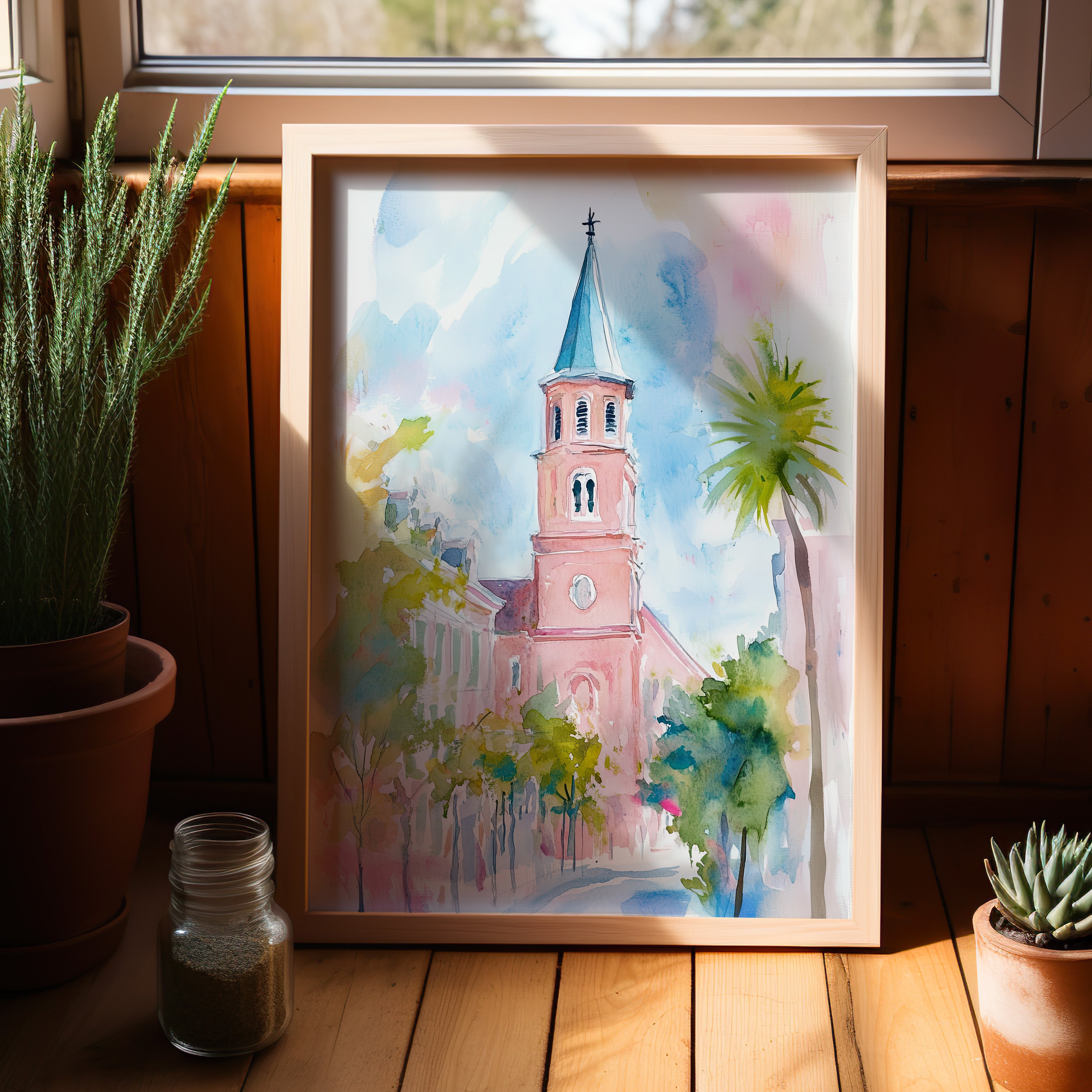 Charleston Steeple in Pastel Haze