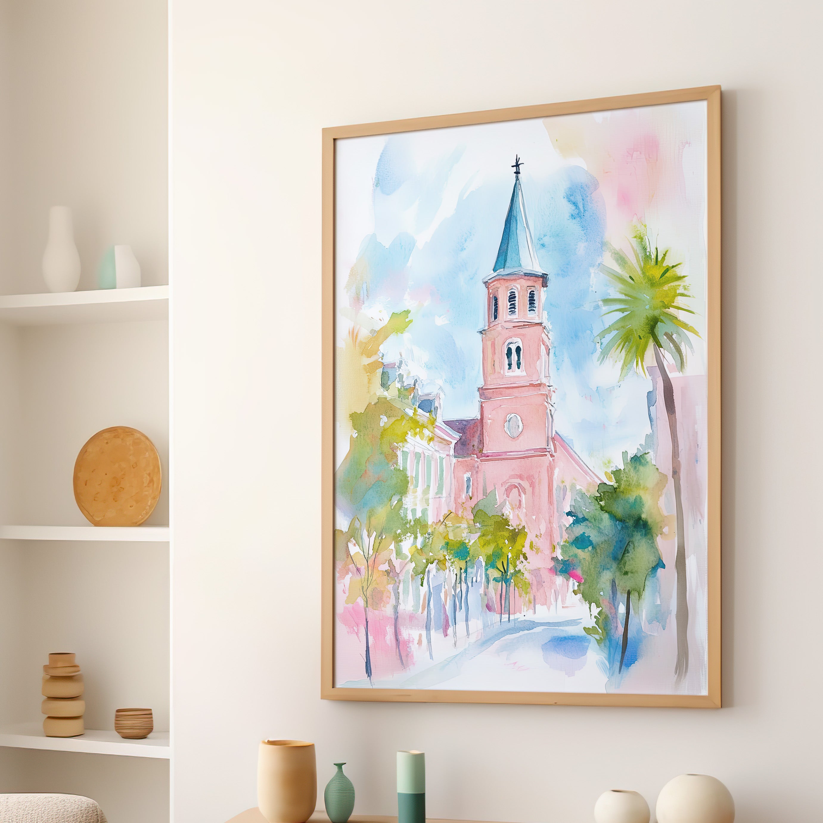 Charleston Steeple in Pastel Haze