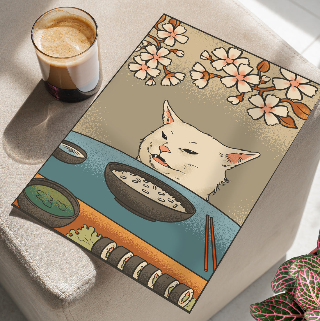Unimpressed Cat Meme Ukiyo-e