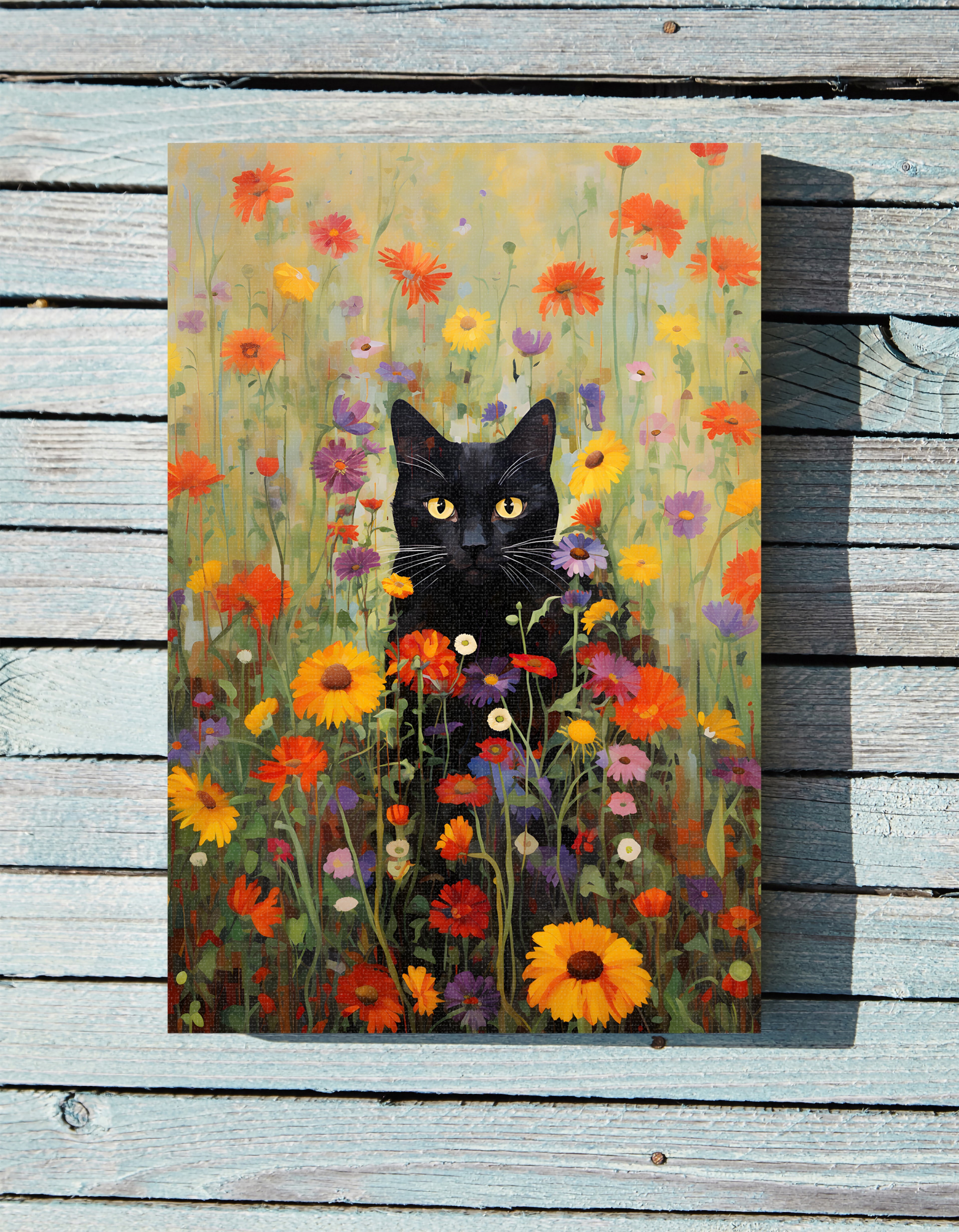 .75" Matte Canvas - Feline Floral Fantasia