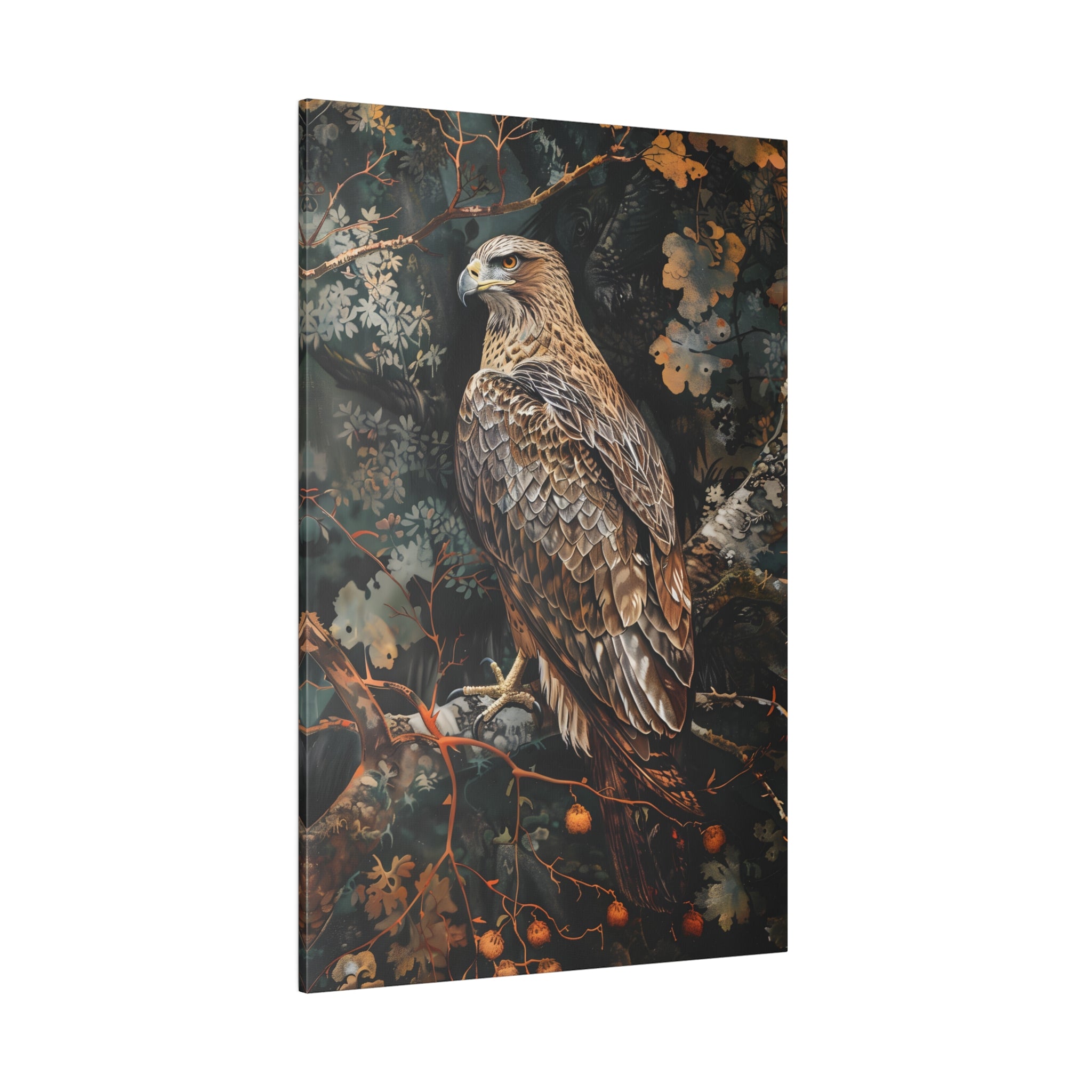 .75" Matte Canvas - Majestic Hawk in Autumn