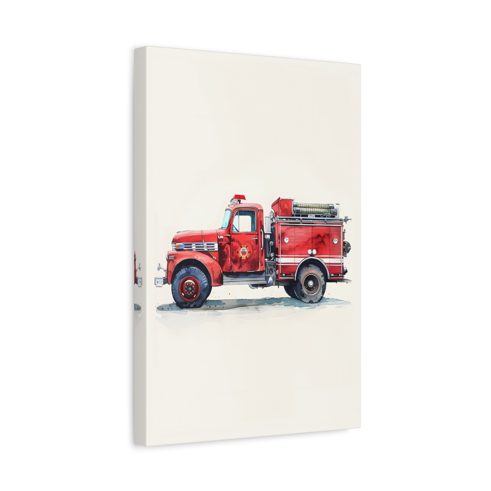 1.25" Matte Canvas - Vintage Firetruck Nursery