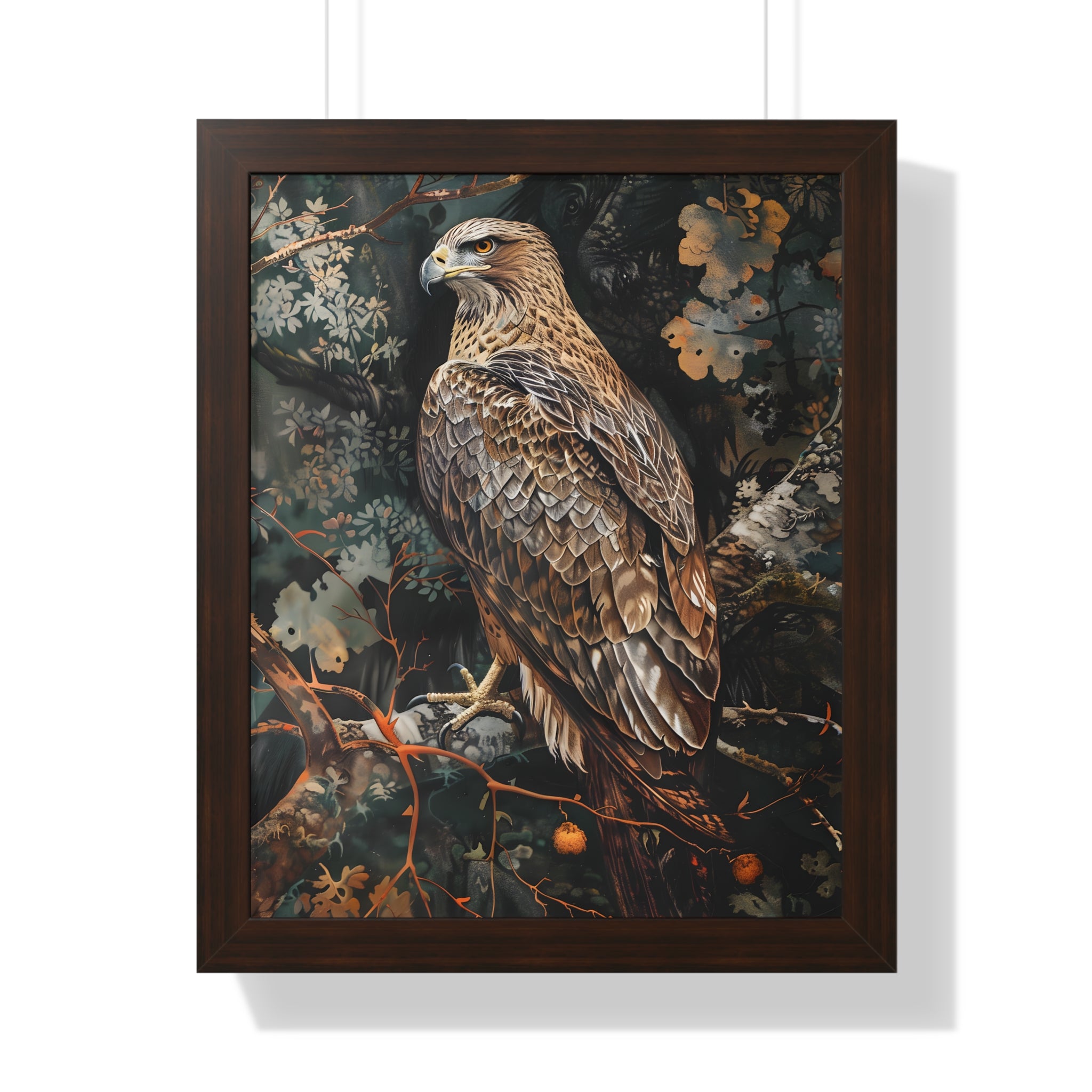 Framed Paper Print - Majestic Hawk in Autumn