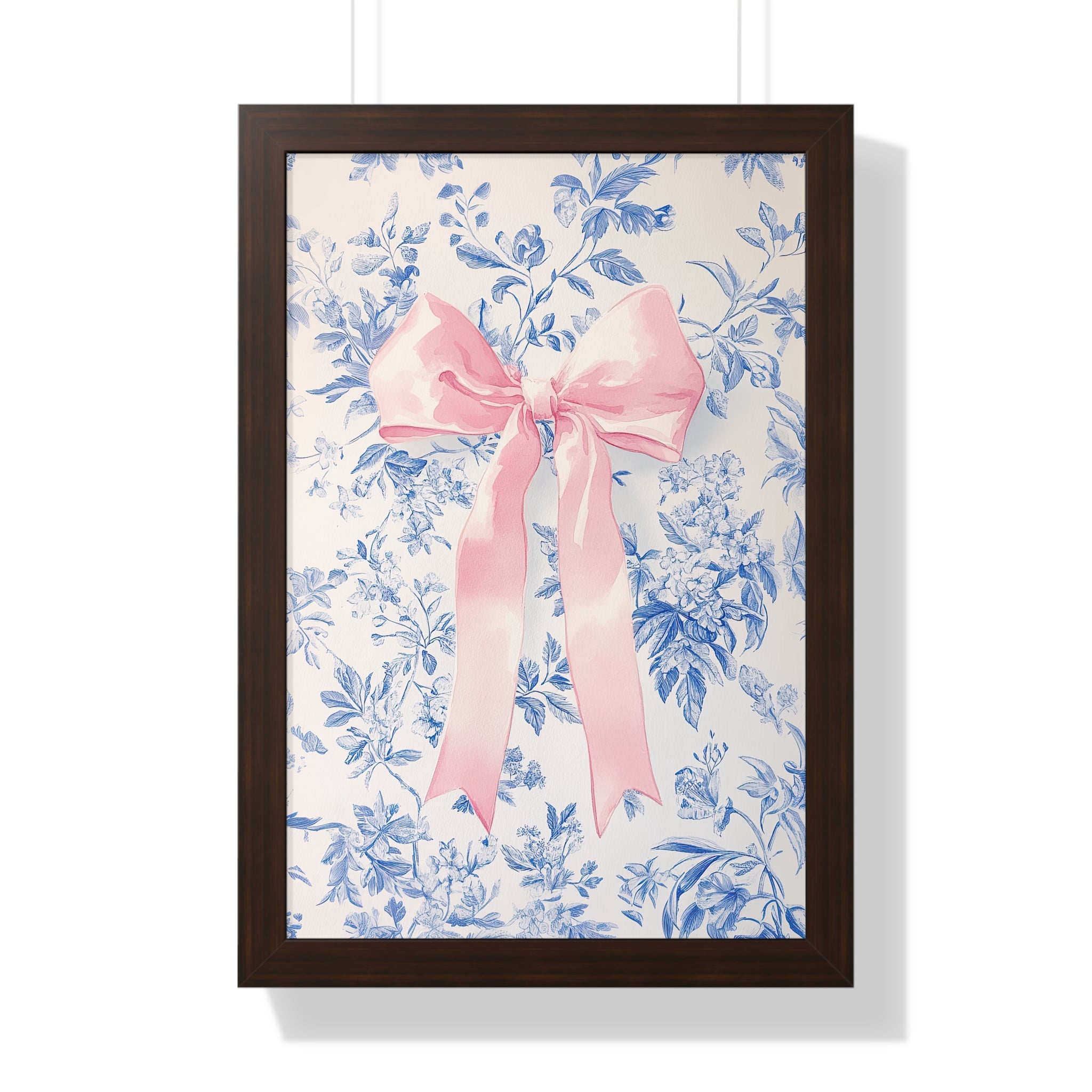 Framed Paper Print - Pink Bow Floralscape