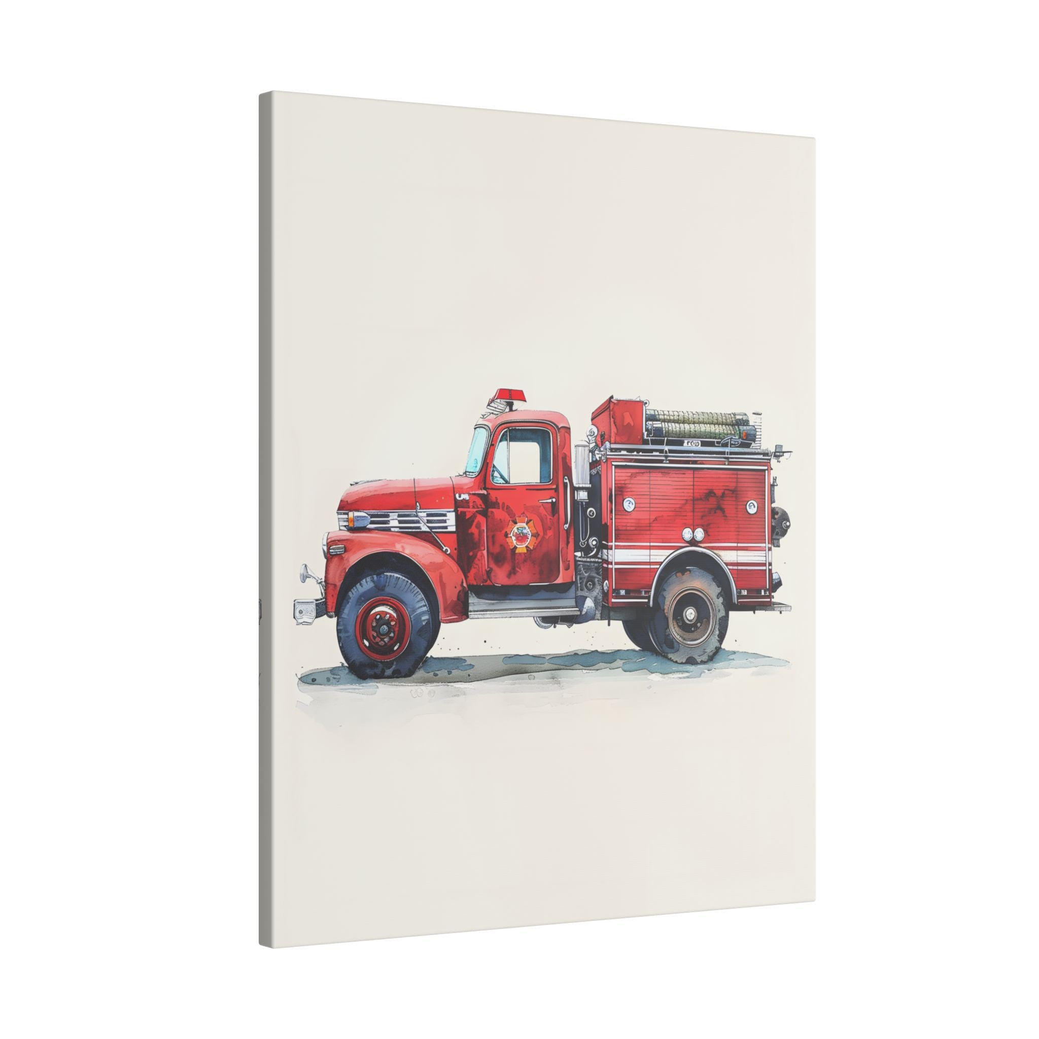 .75" Matte Canvas - Vintage Firetruck Nursery