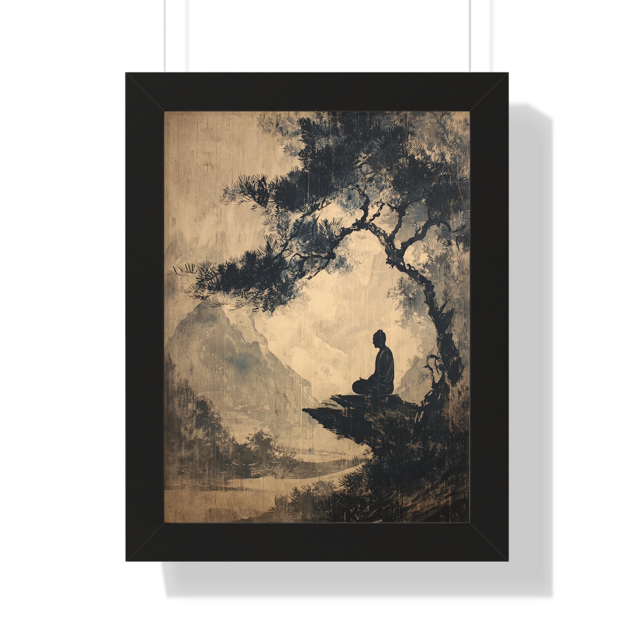 Framed Paper Print - Mountain Tree Zen Silence