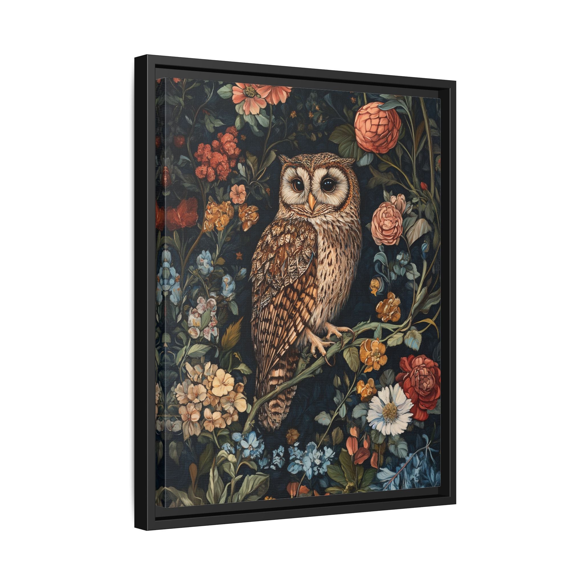 Framed Canvas - Guardian of the Floral Night