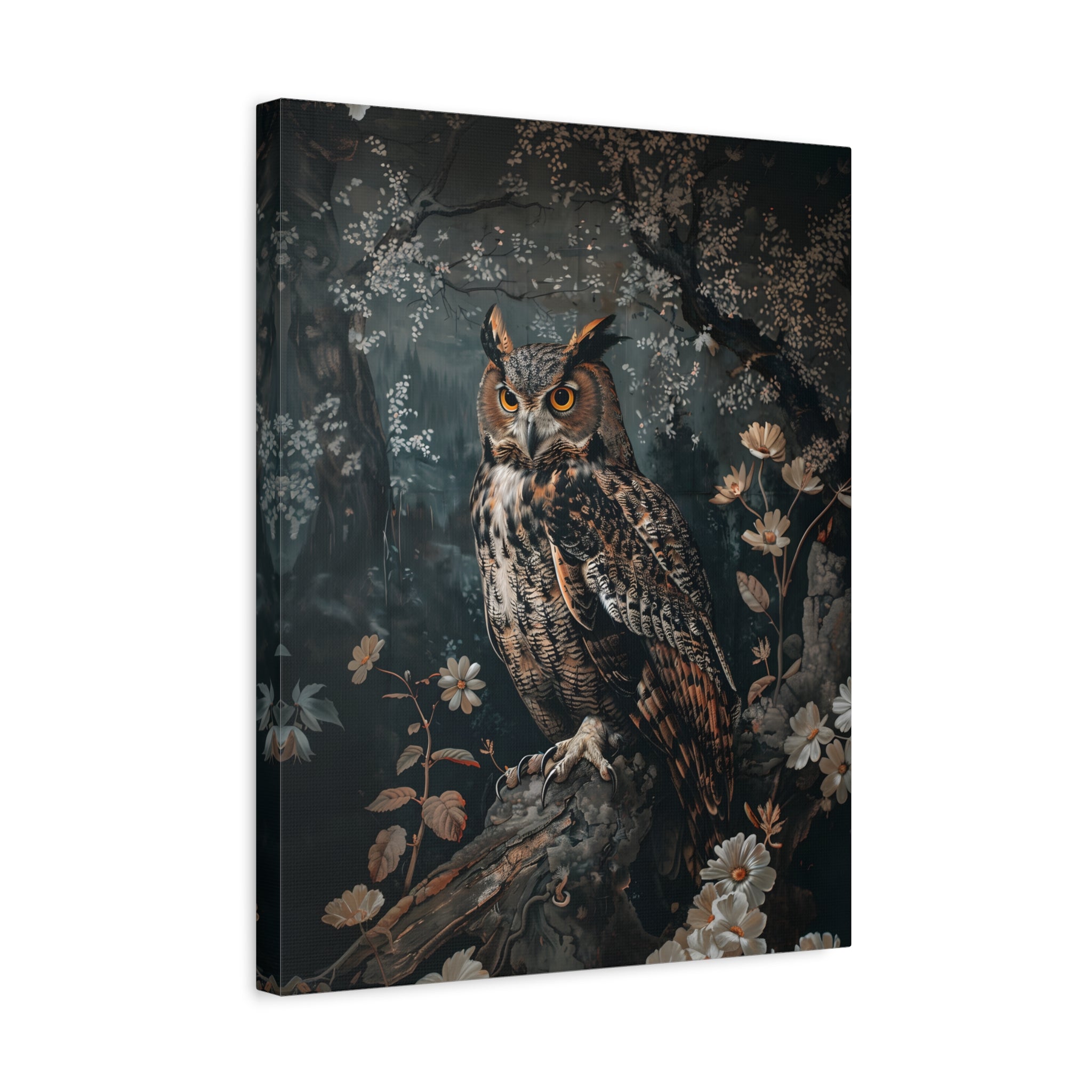 1.25" Matte Canvas - Midnight Watchful Owl