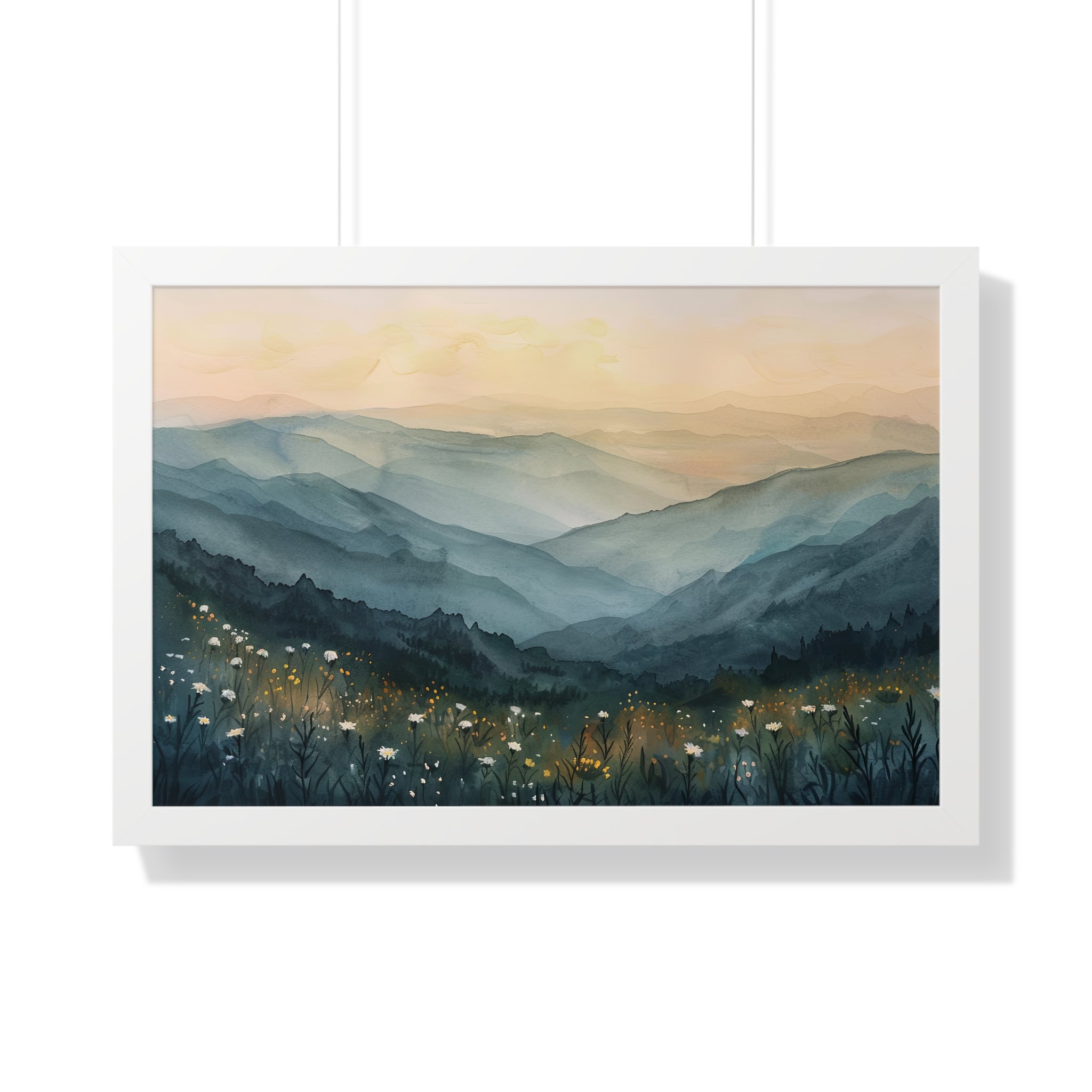 Framed Paper Print - Misty Blue Ridge Bloomscape