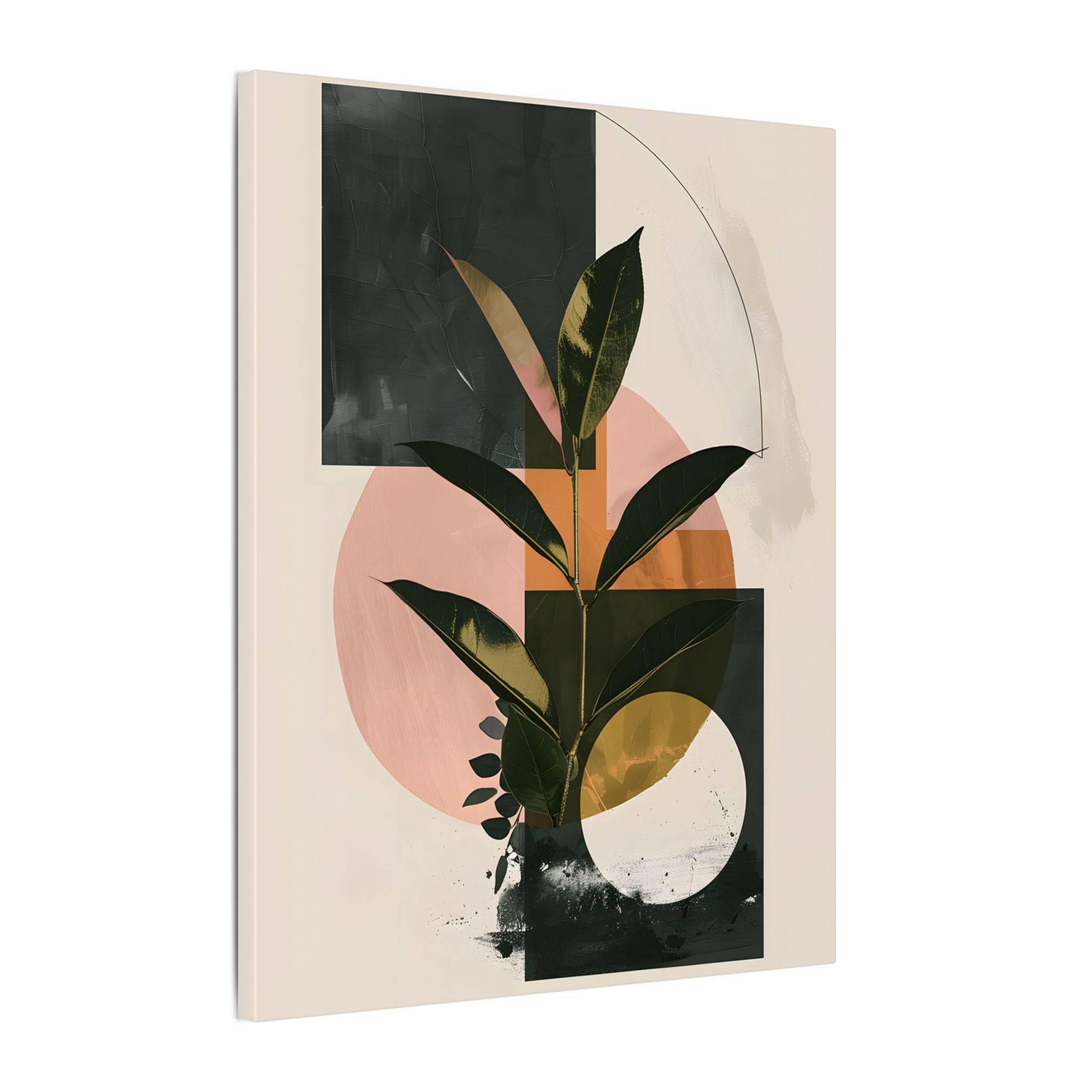 .75" Matte Canvas - Blush Geometry Leafscape