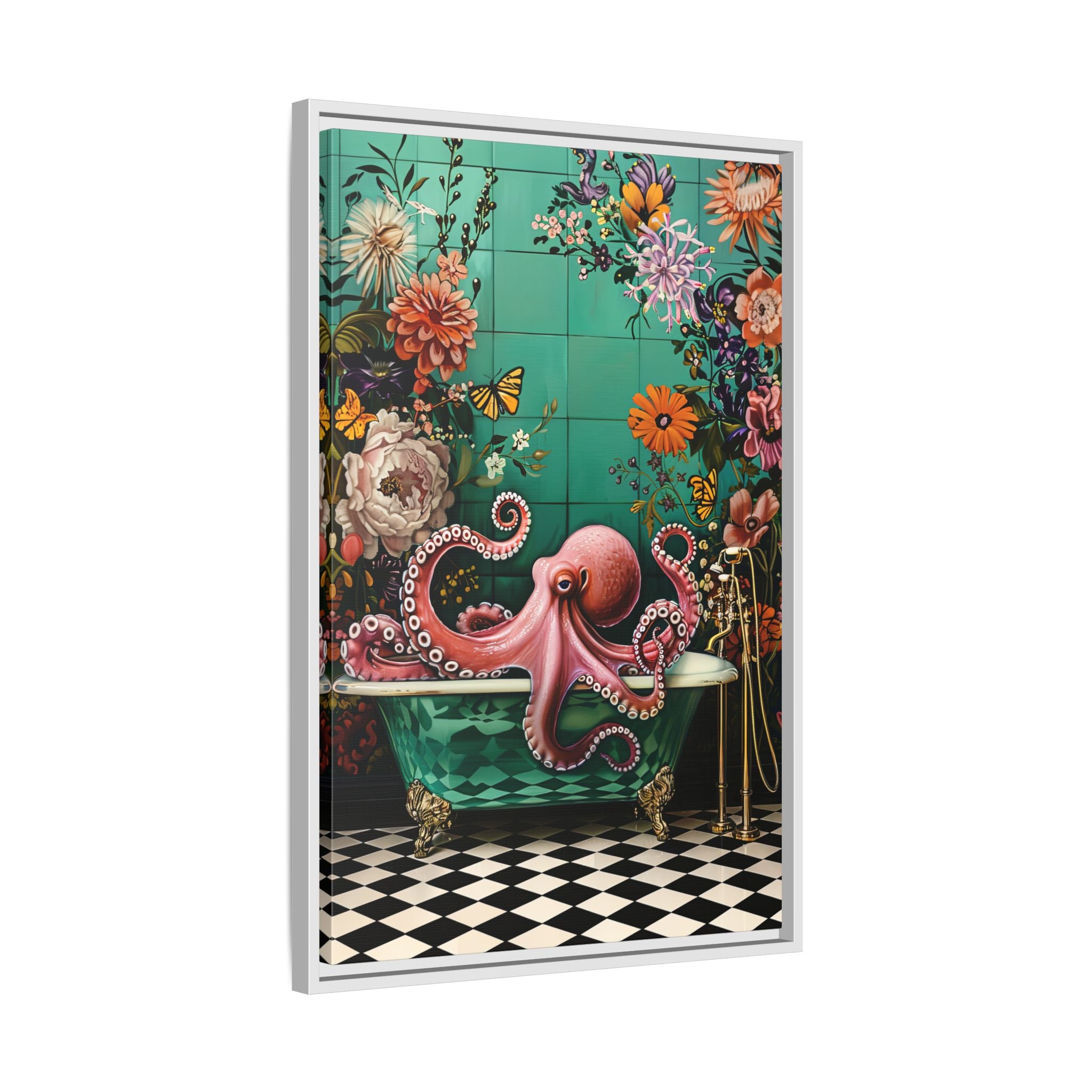 Framed Canvas - Octopus Bath Royale