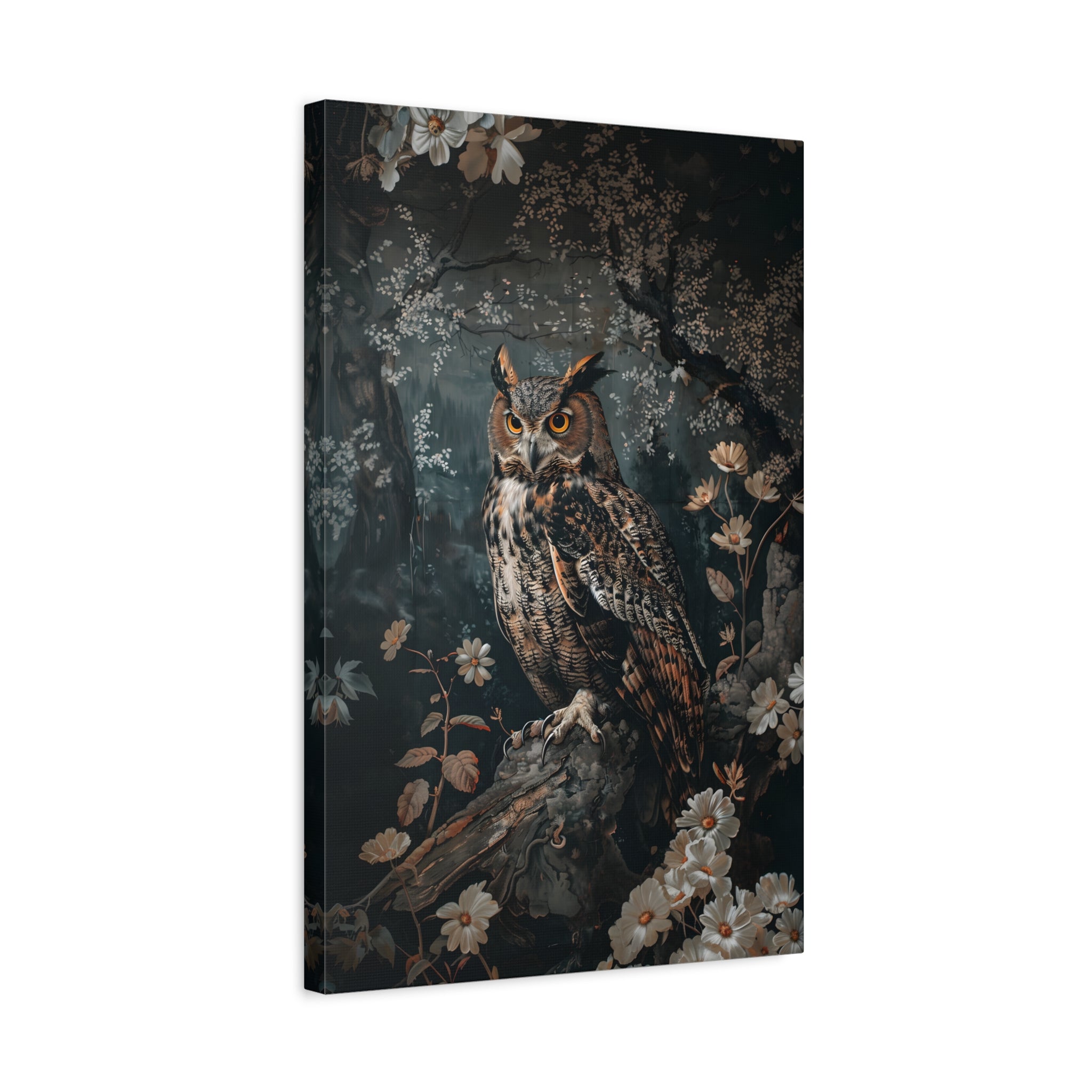 1.25" Matte Canvas - Midnight Watchful Owl