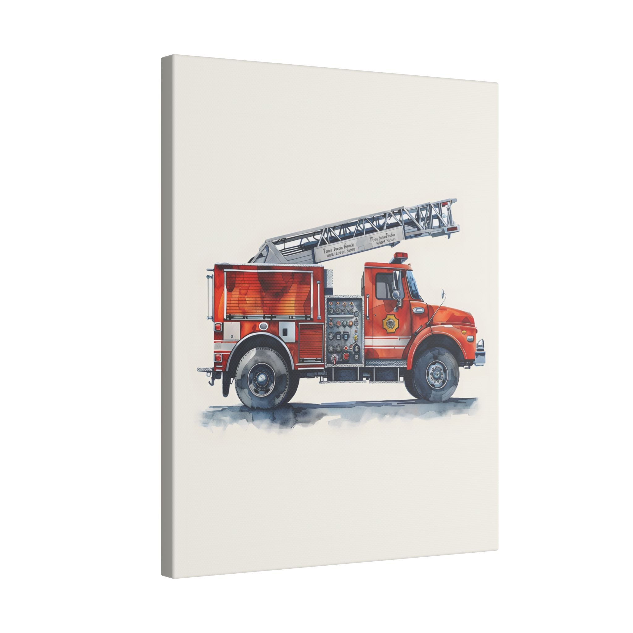 .75" Matte Canvas - Ladder Firetruck Nursery