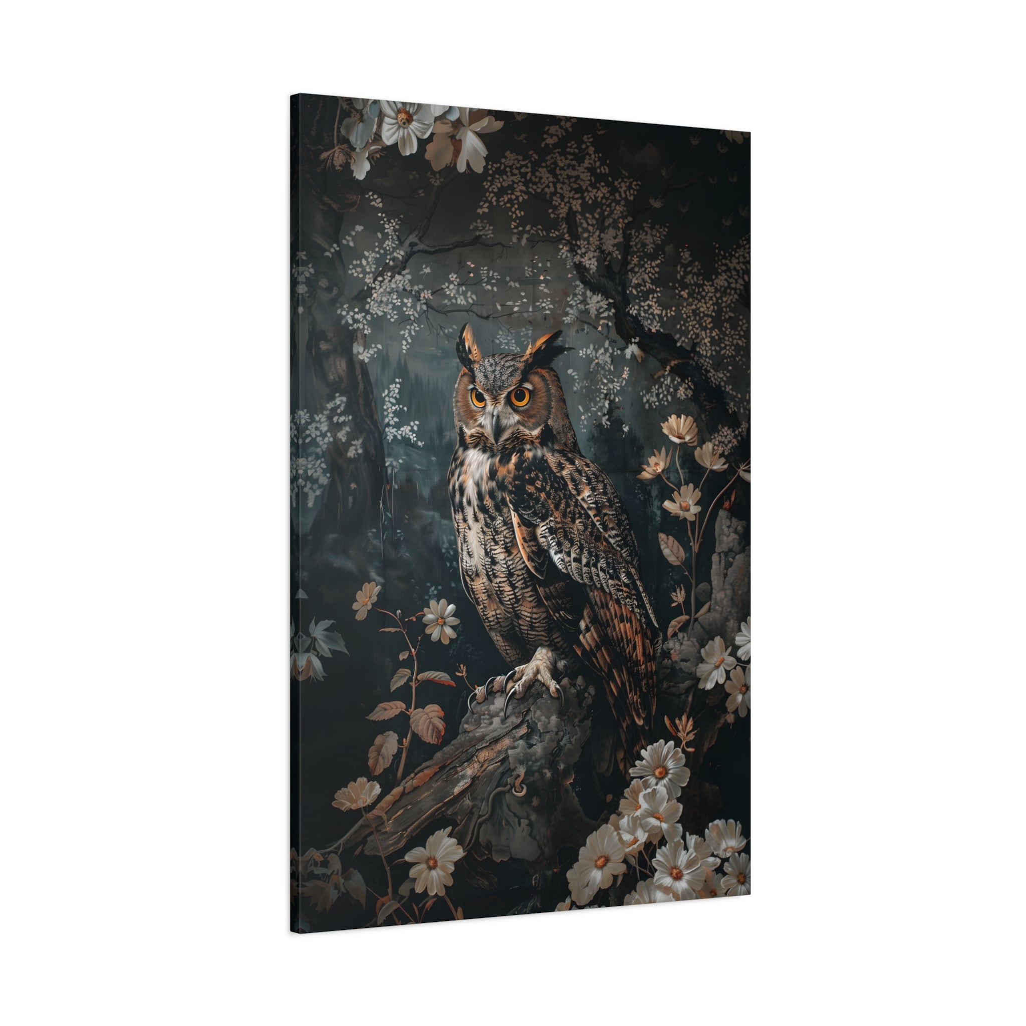 1.25" Matte Canvas - Midnight Watchful Owl
