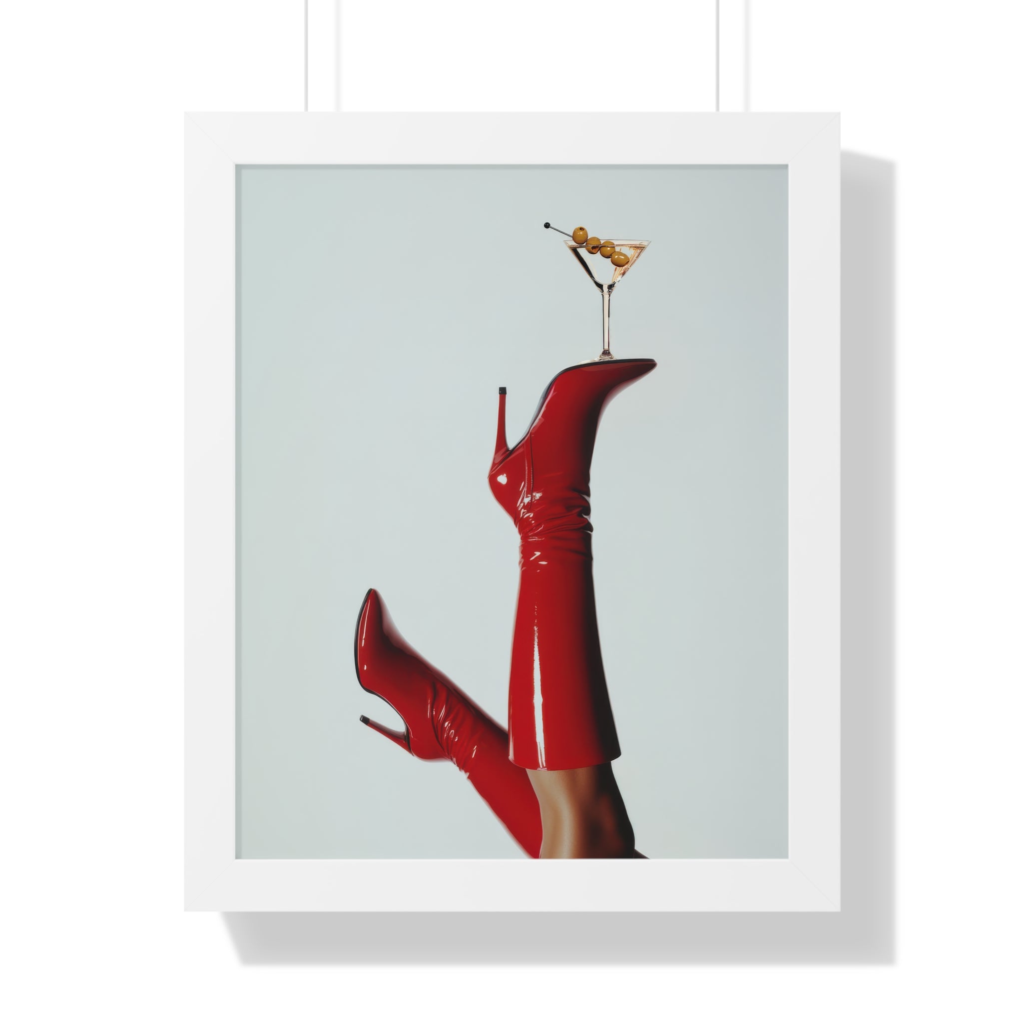 Framed Paper Print - Cocktails & Red Stilettos