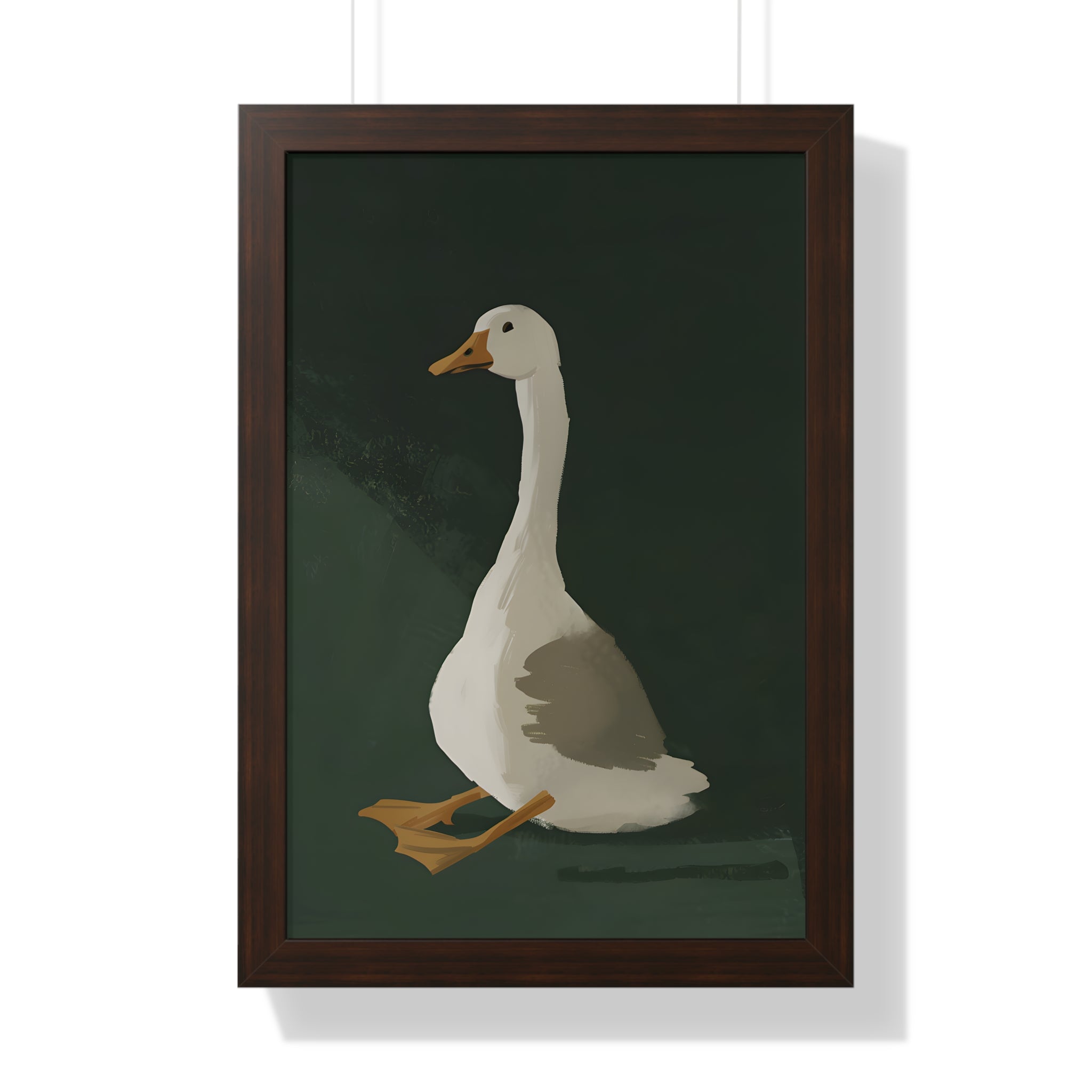 Framed Paper Print - Sitting Goose in Spotlight