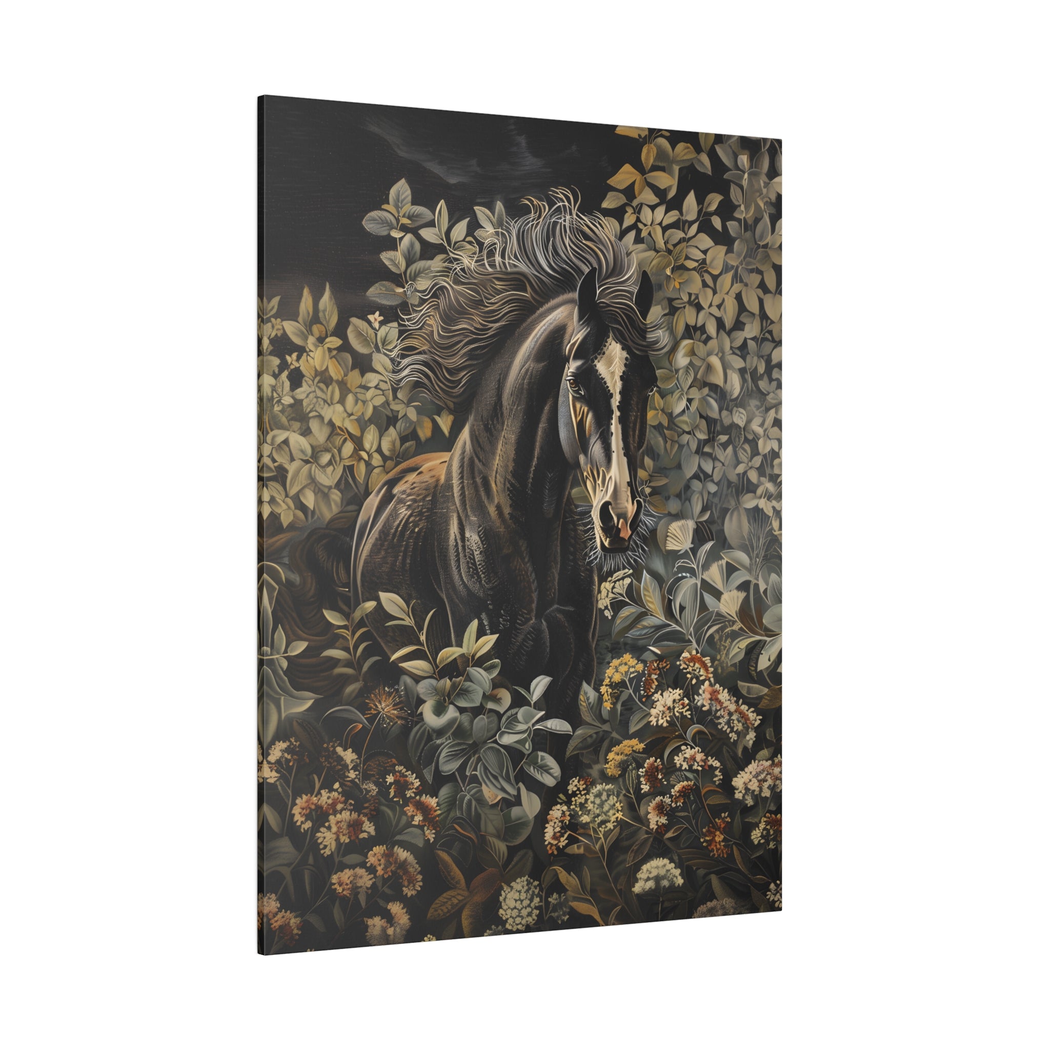 .75" Matte Canvas - Equine Elegance in Twilight Bloom