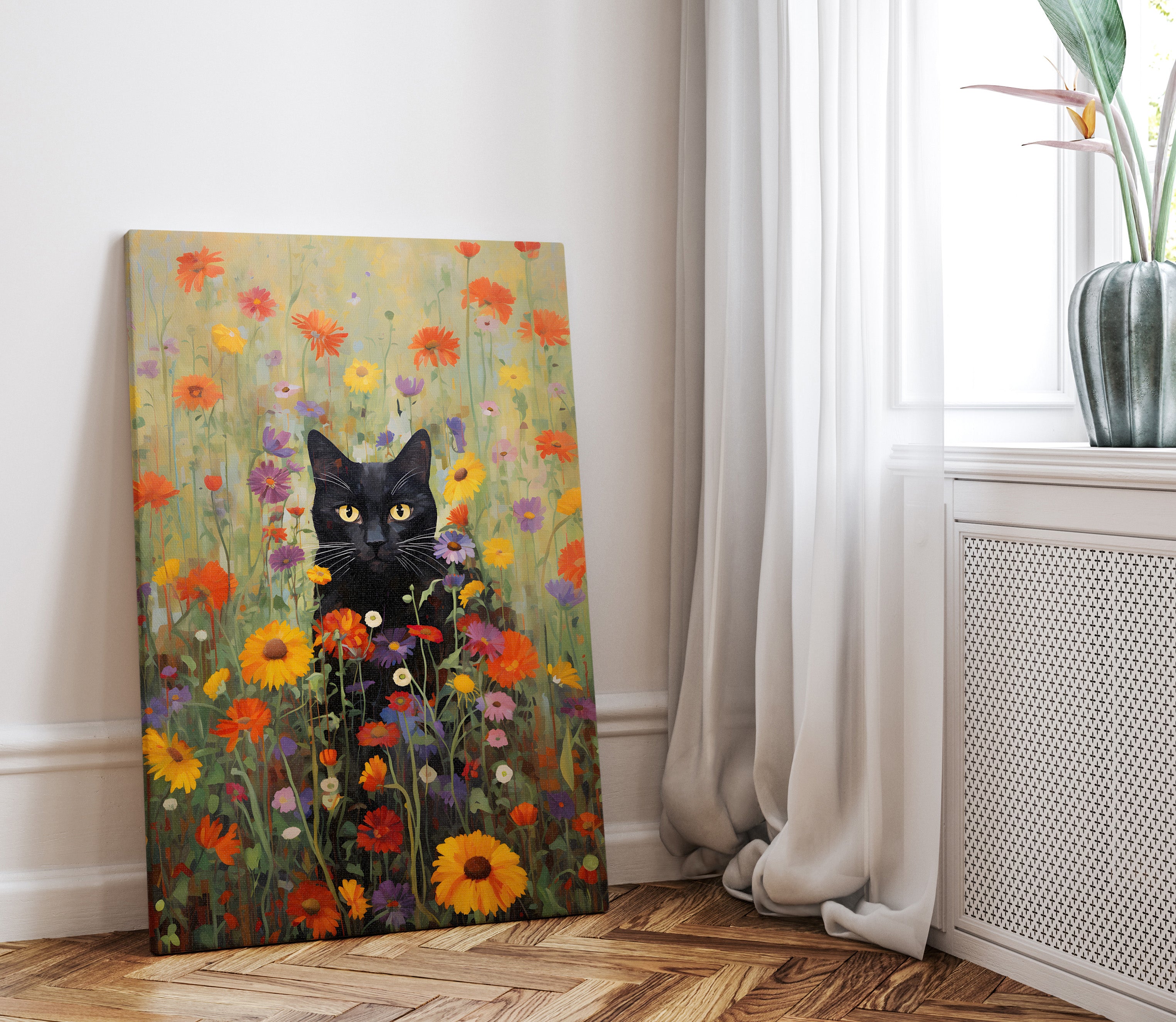 .75" Matte Canvas - Feline Floral Fantasia