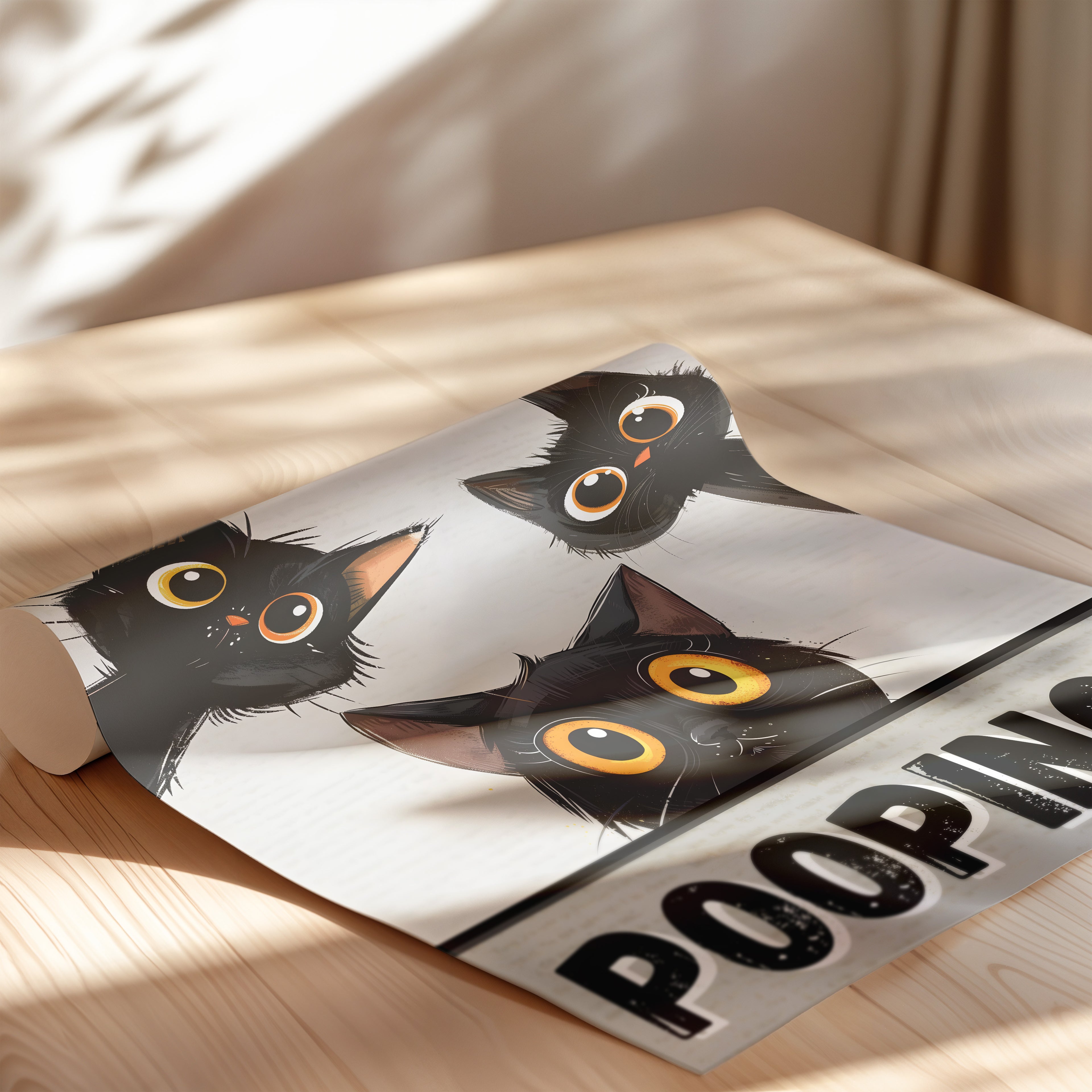 Peeking Cats Toilet Humor