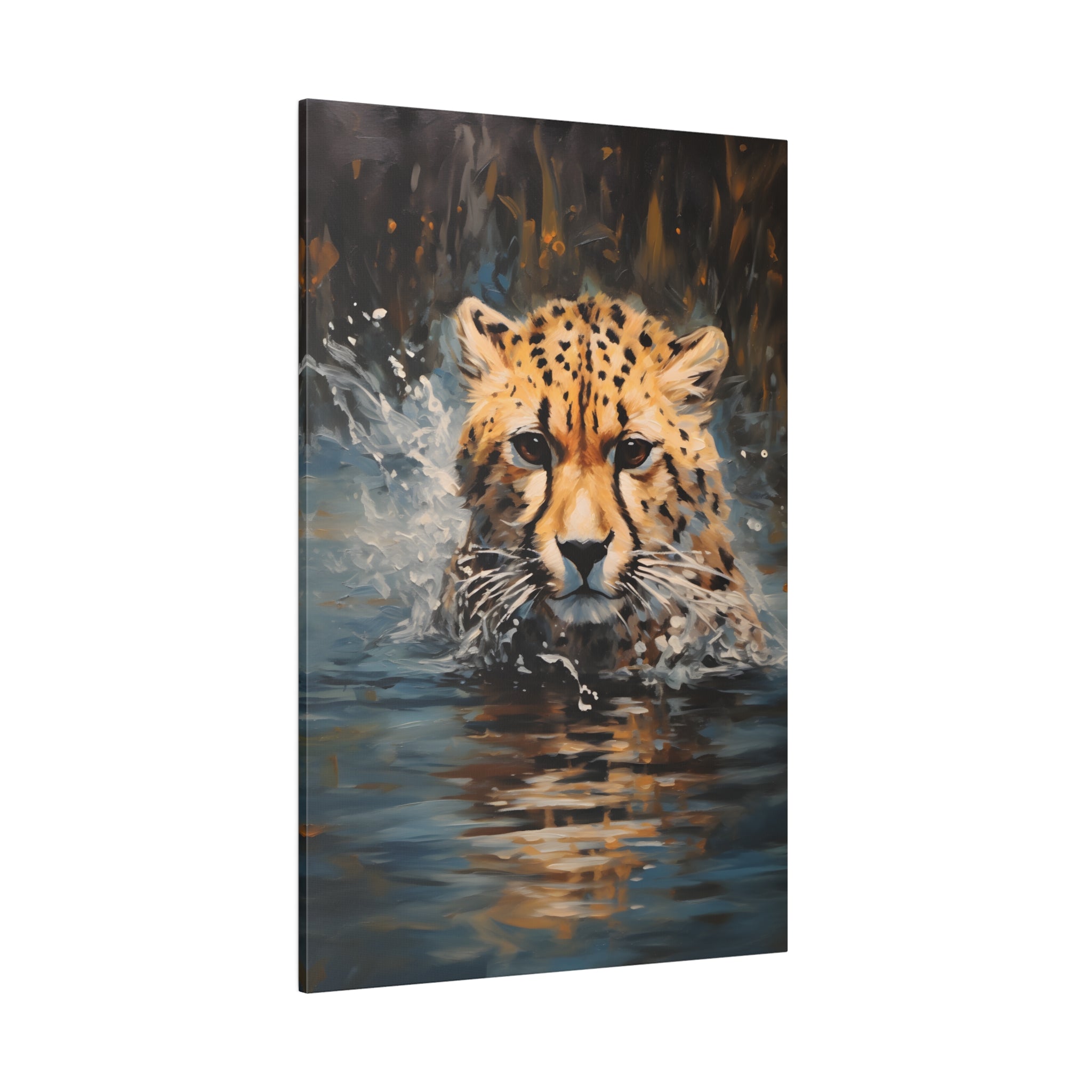 .75" Matte Canvas - Aqua Sprinting Cheetah