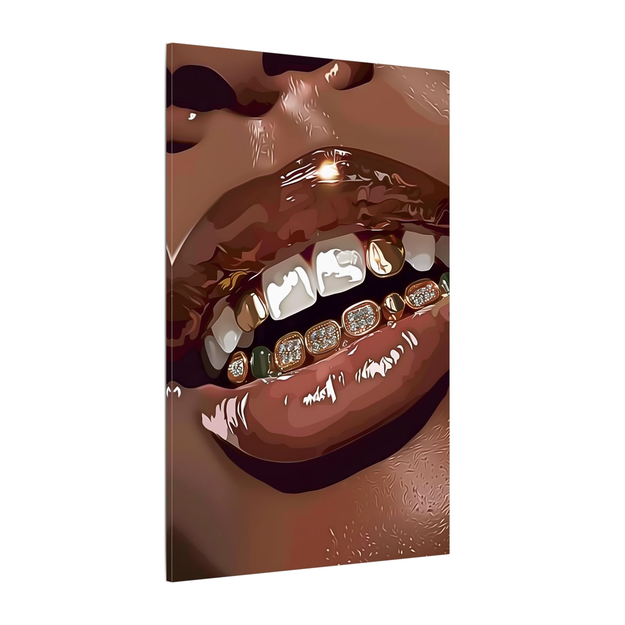 .75" Matte Canvas - Golden Grill Smile