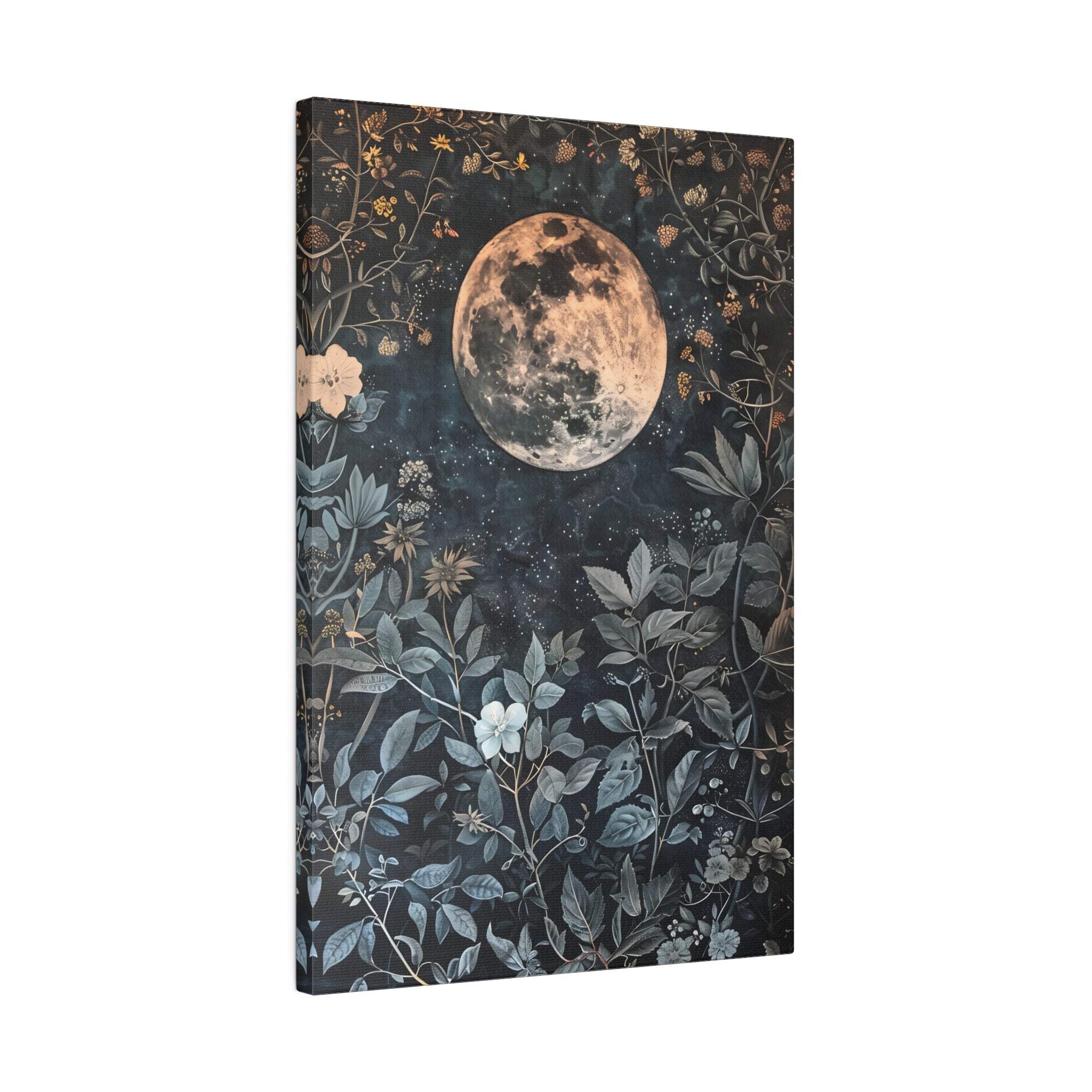 .75" Matte Canvas - Midnight Moonlit Garden