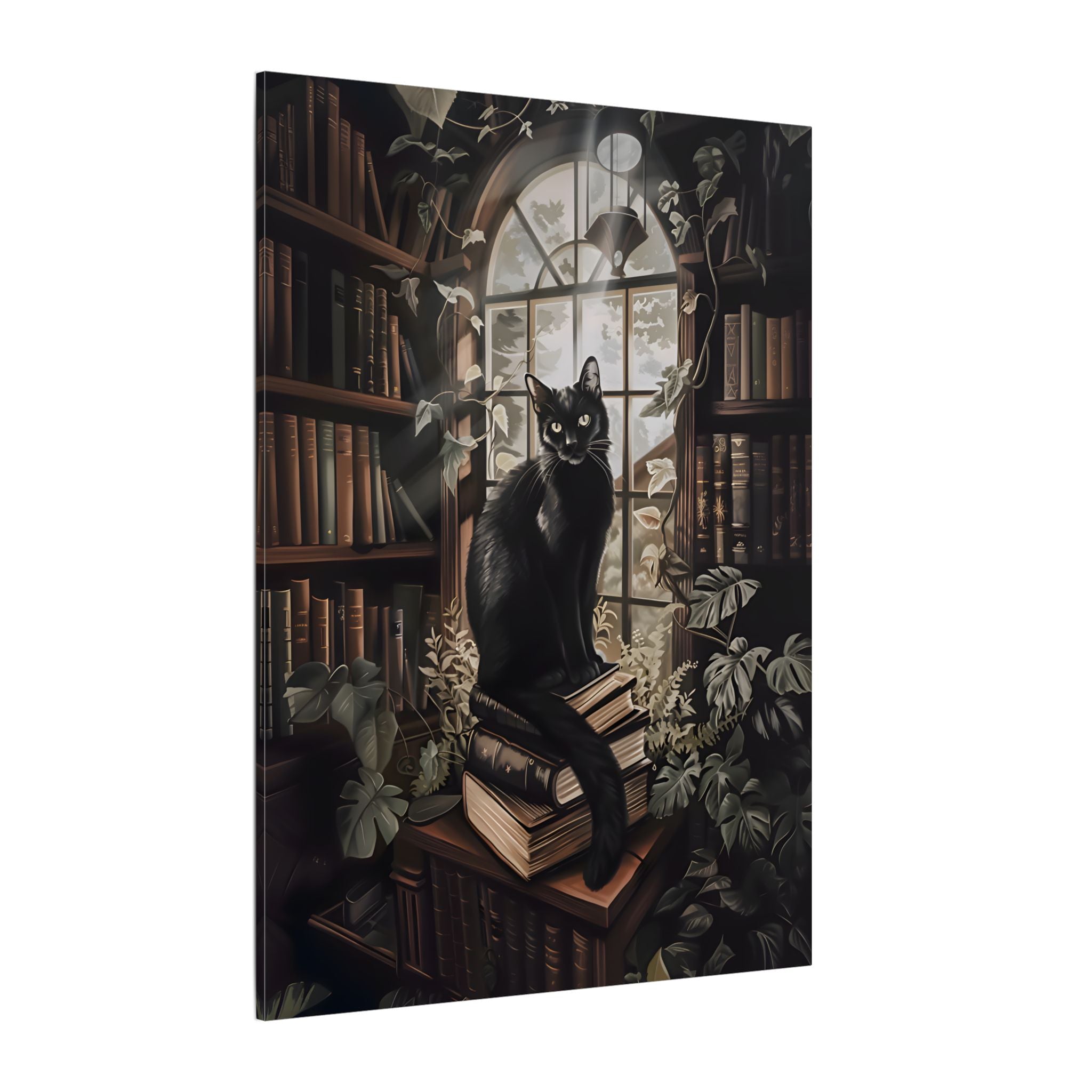 .75" Matte Canvas - Book Hoarder Feline Gaze
