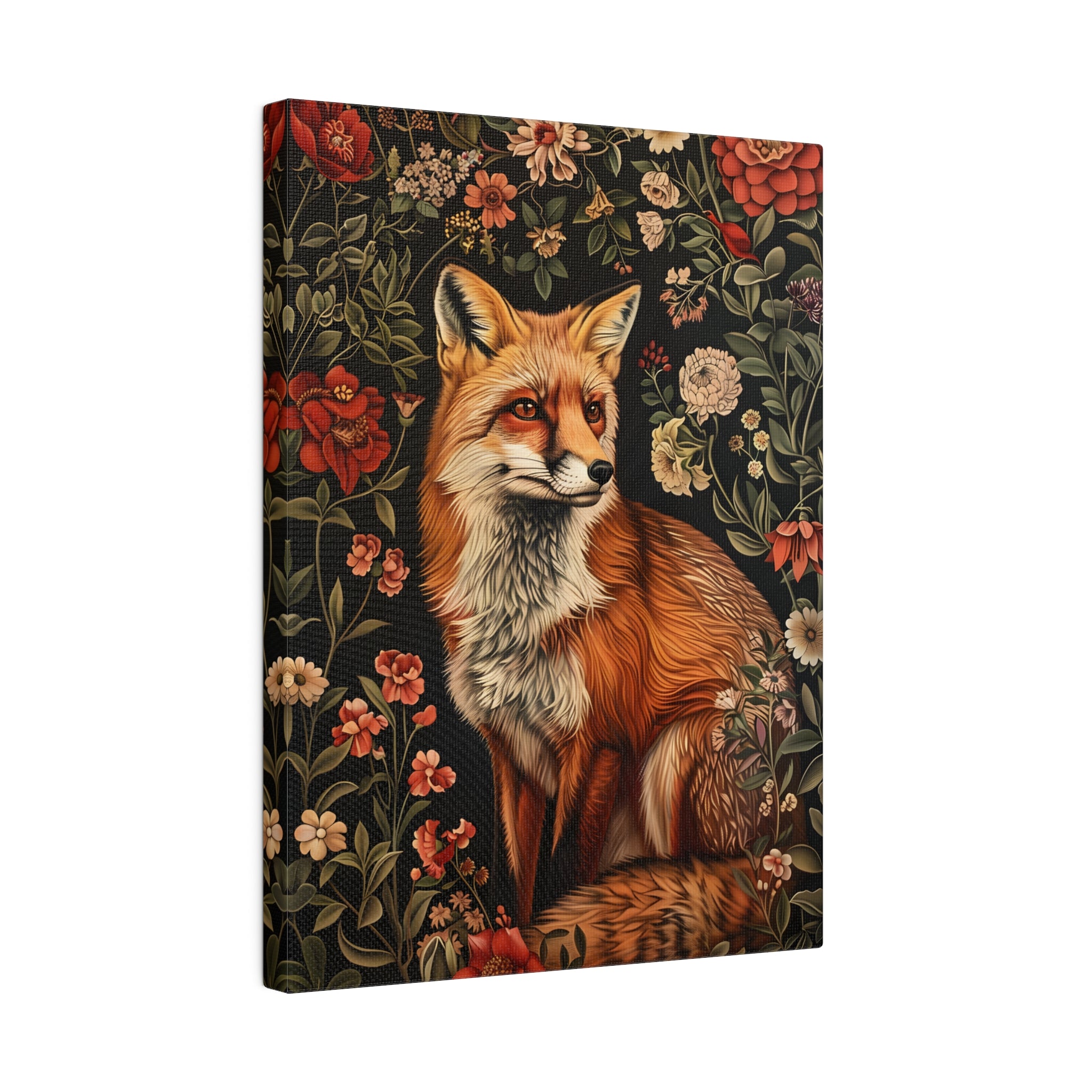 .75" Matte Canvas - Fox Amongst Floral Whimsy