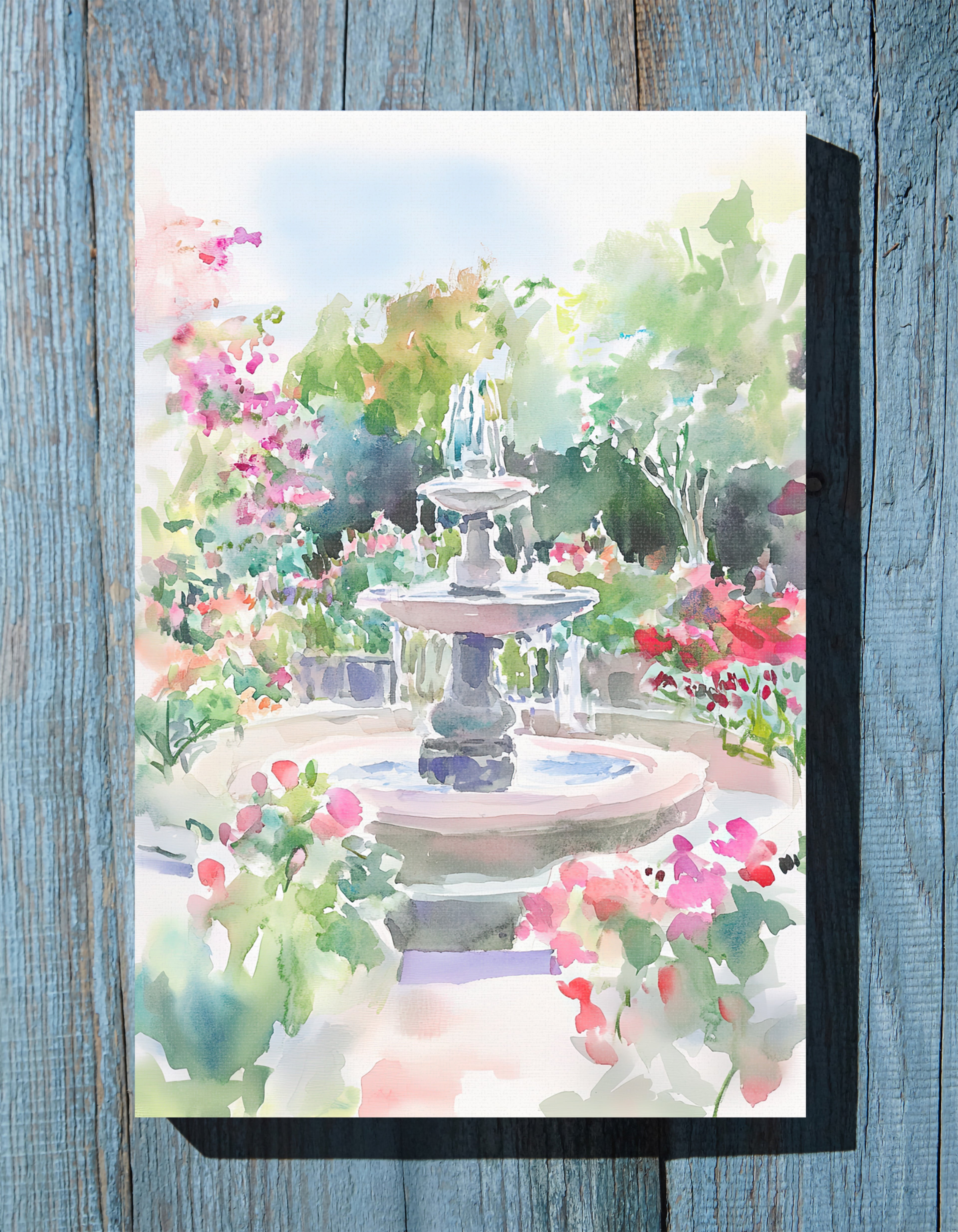 .75" Matte Canvas - Charleston Garden Fountain View