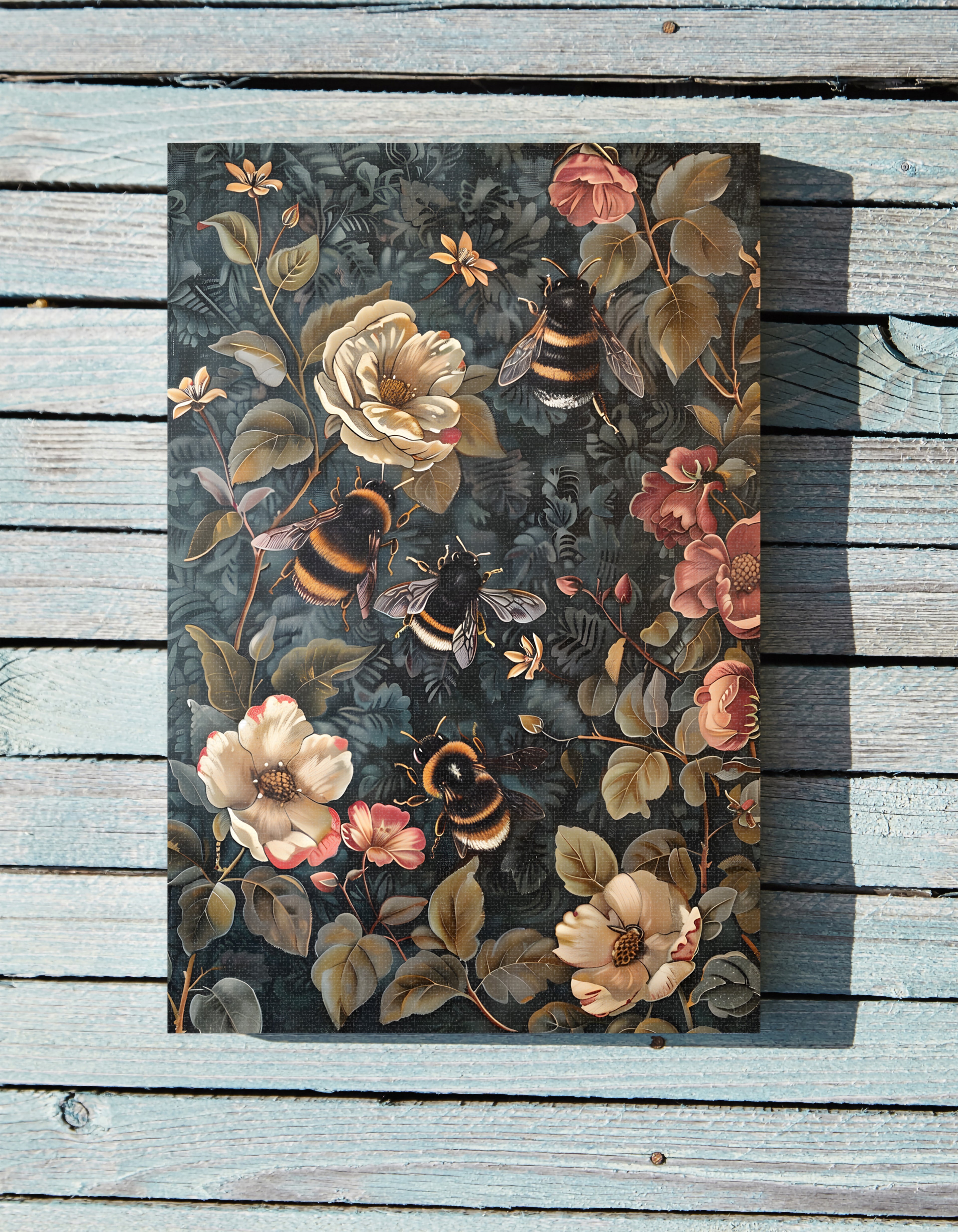 .75" Matte Canvas - Bumblebee Botanical Rhapsody
