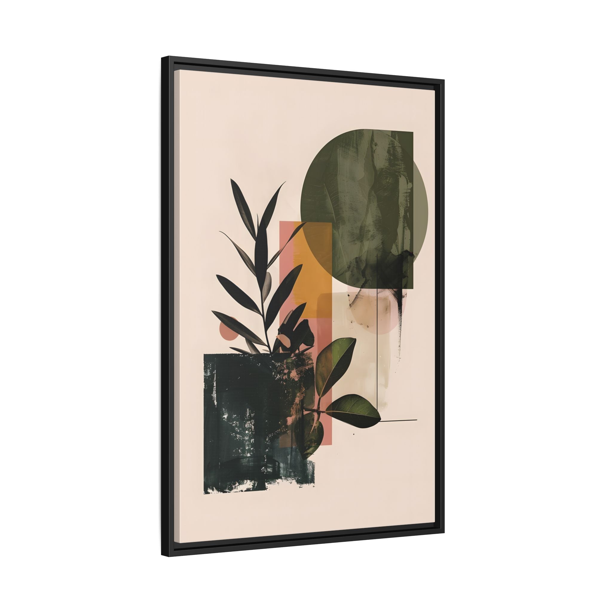 Framed Canvas - Sage Geometry Botanicals