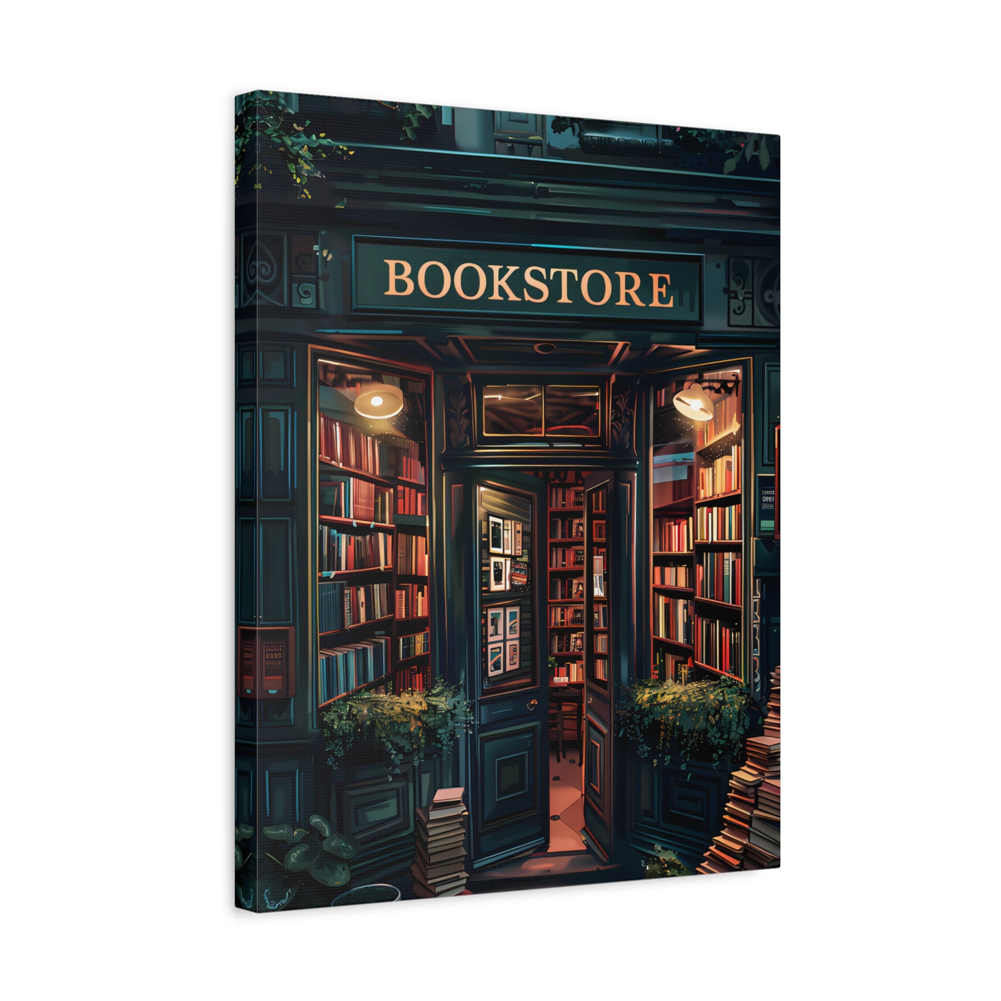 1.25" Matte Canvas - Midnight Bookstore Glow