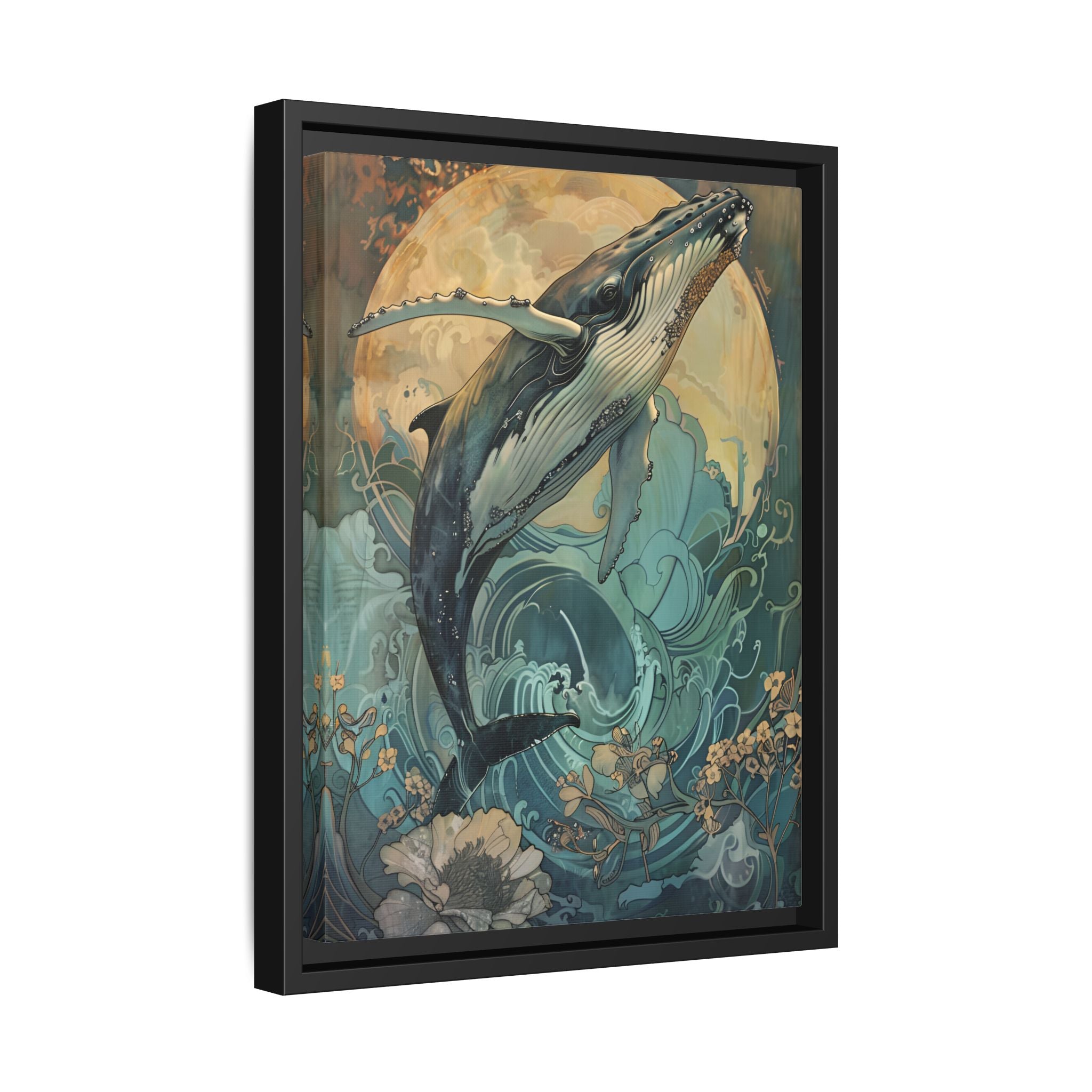 Framed Canvas - Moonrise Humpback Bloom