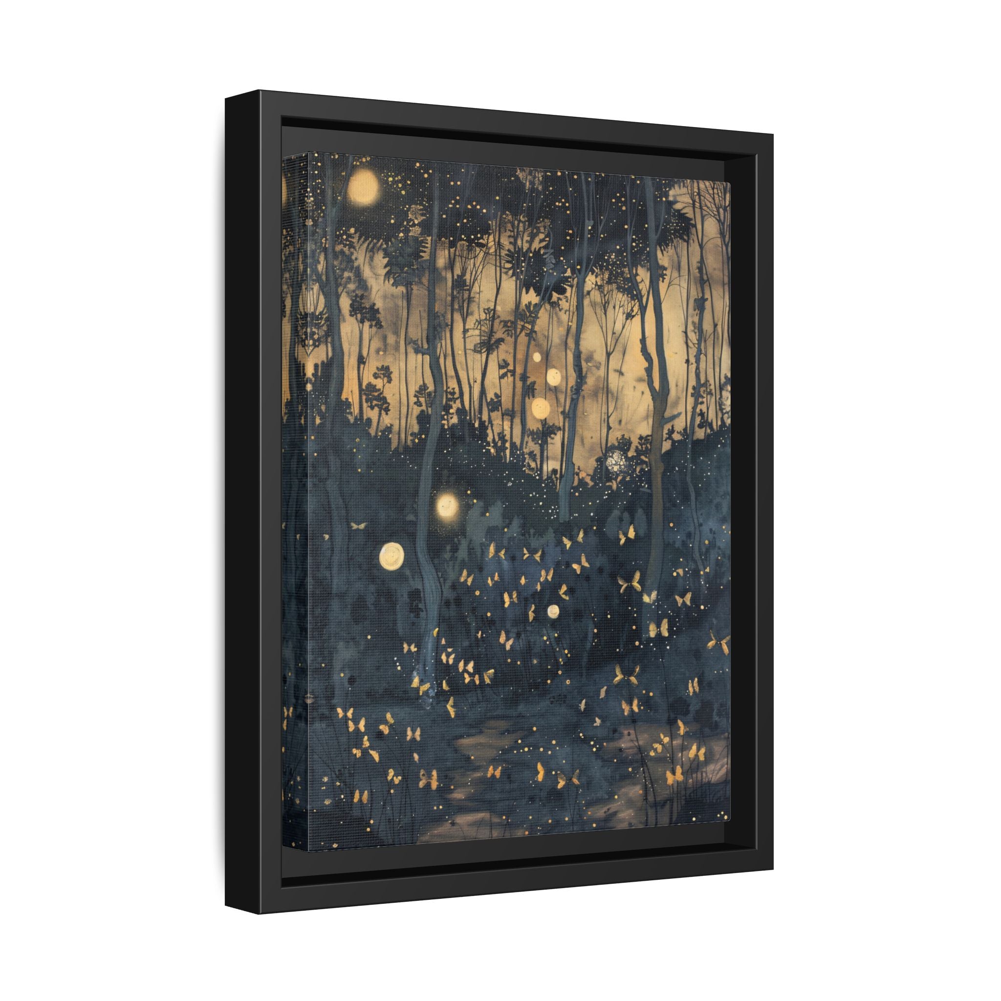 Framed Canvas - Golden Firefly Nightscape