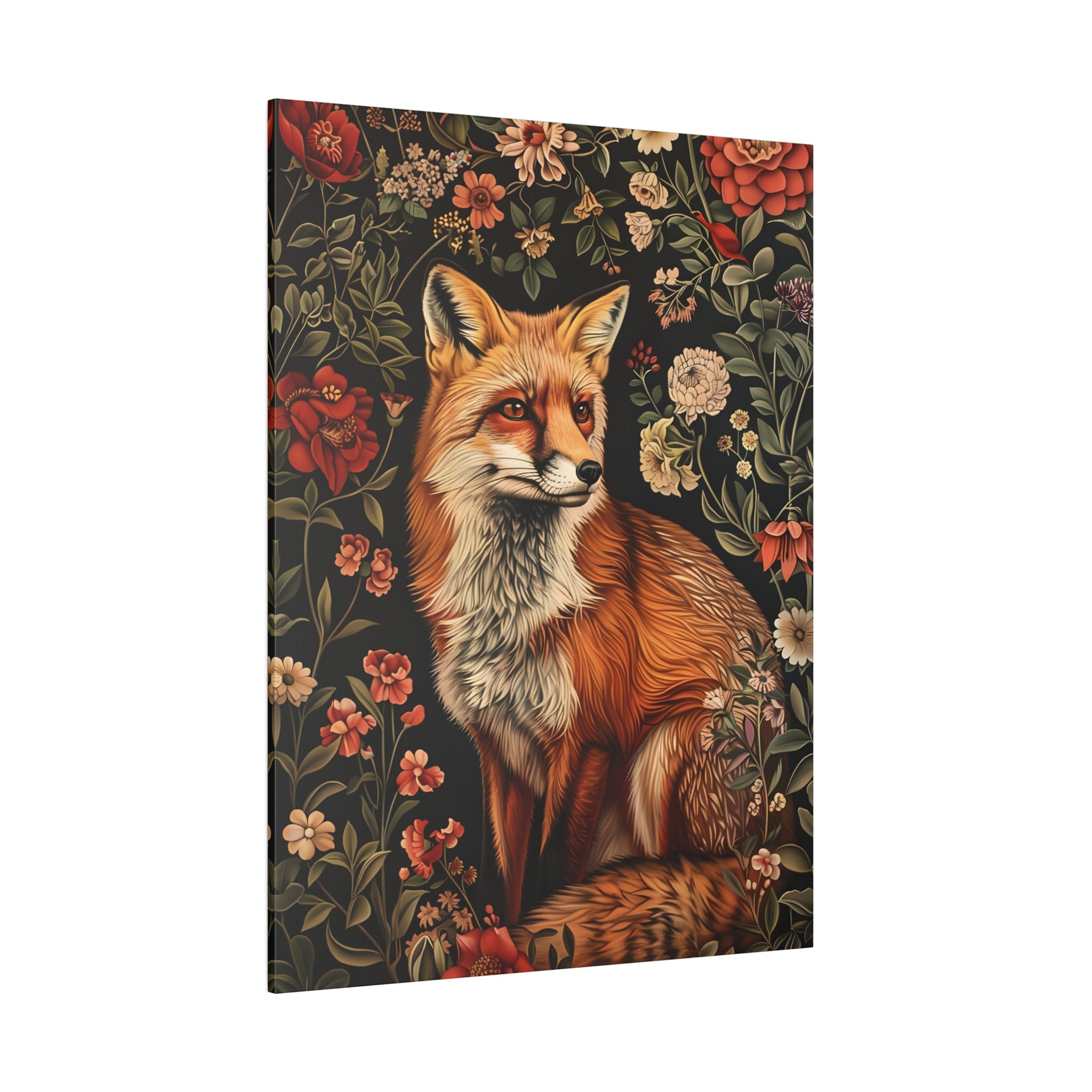 .75" Matte Canvas - Fox Amongst Floral Whimsy
