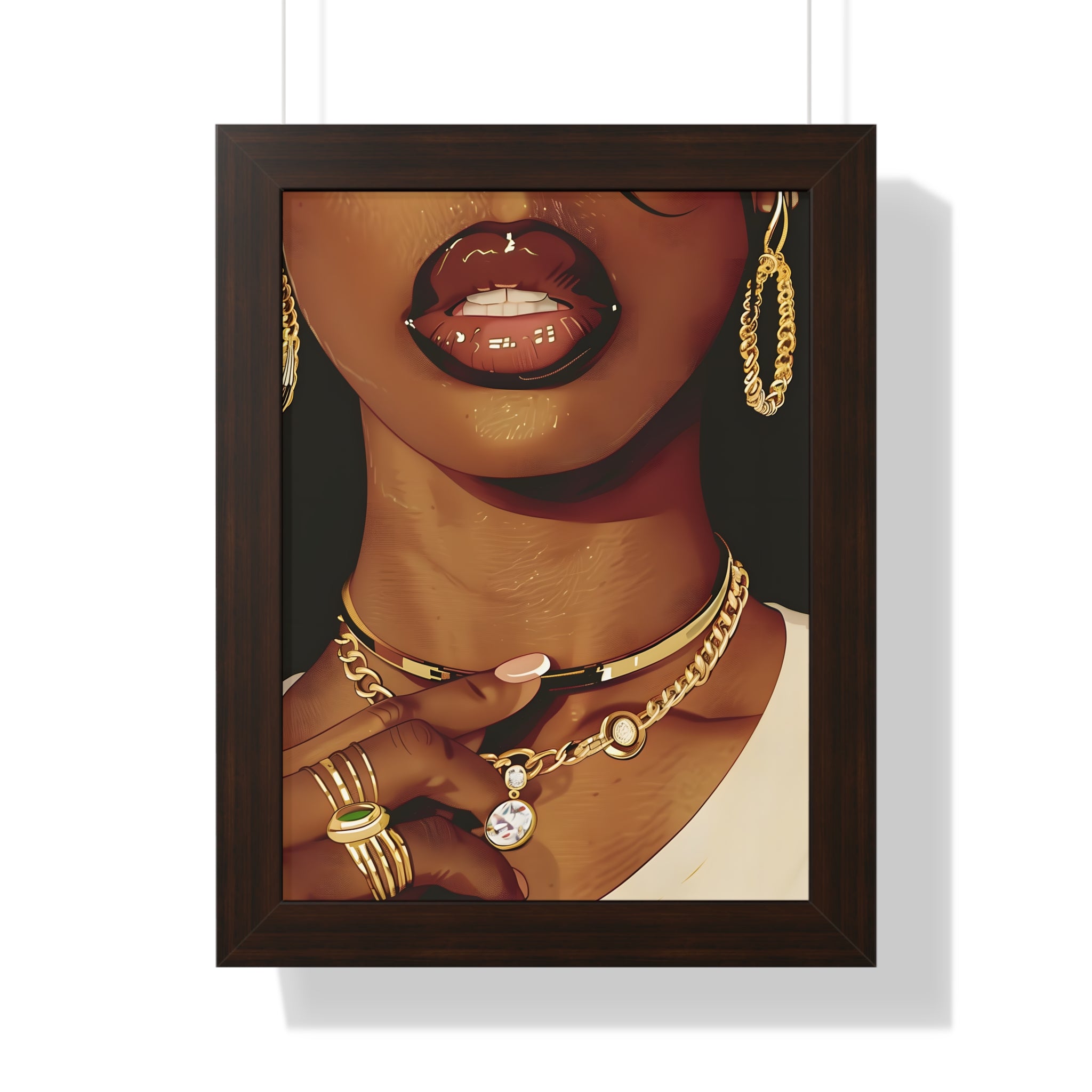 Framed Paper Print - Golden Luxe Confidence Portrait